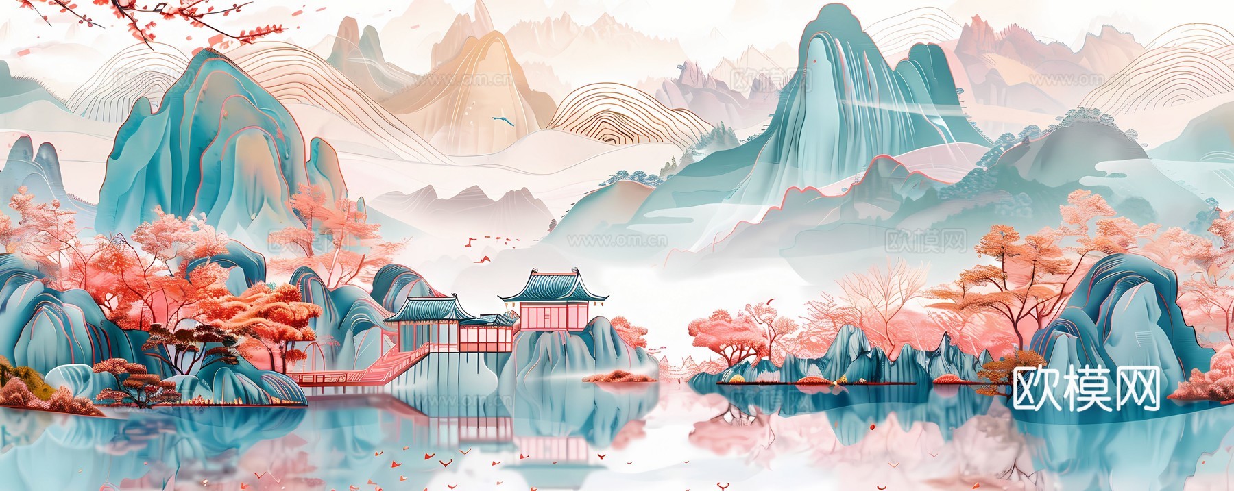 新中式国风壁纸壁画