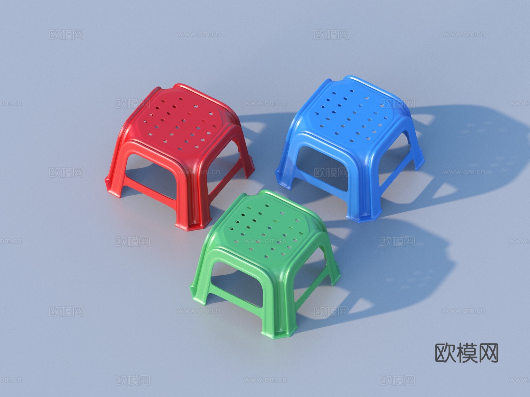 凳子 塑料凳3d模型