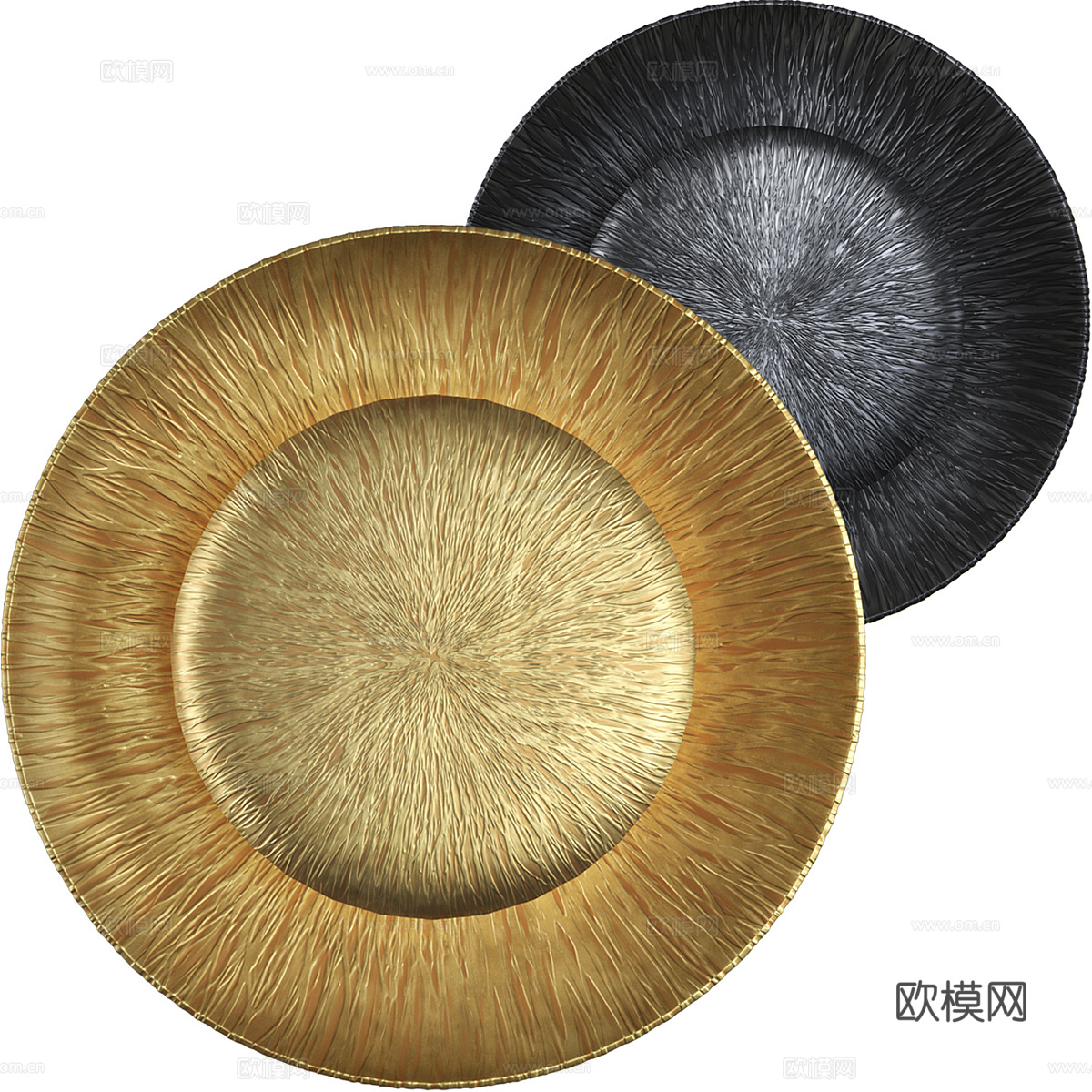 新中式轻奢圆盘装饰壁灯3d模型