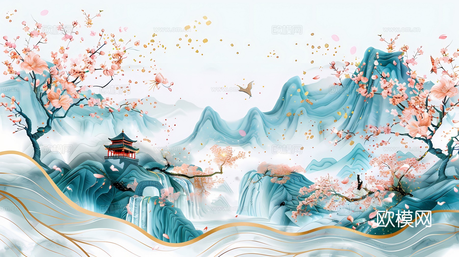 新中式国风壁纸壁画