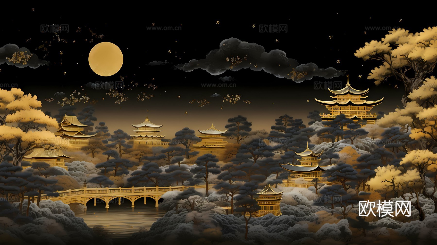 新中式国风壁纸壁画