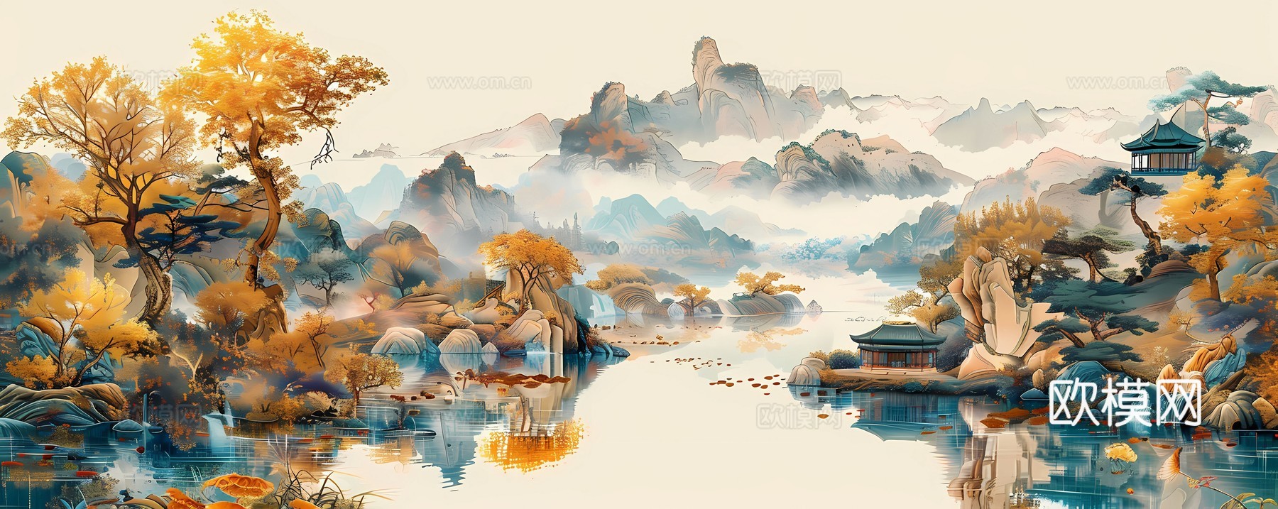 新中式国风壁纸壁画