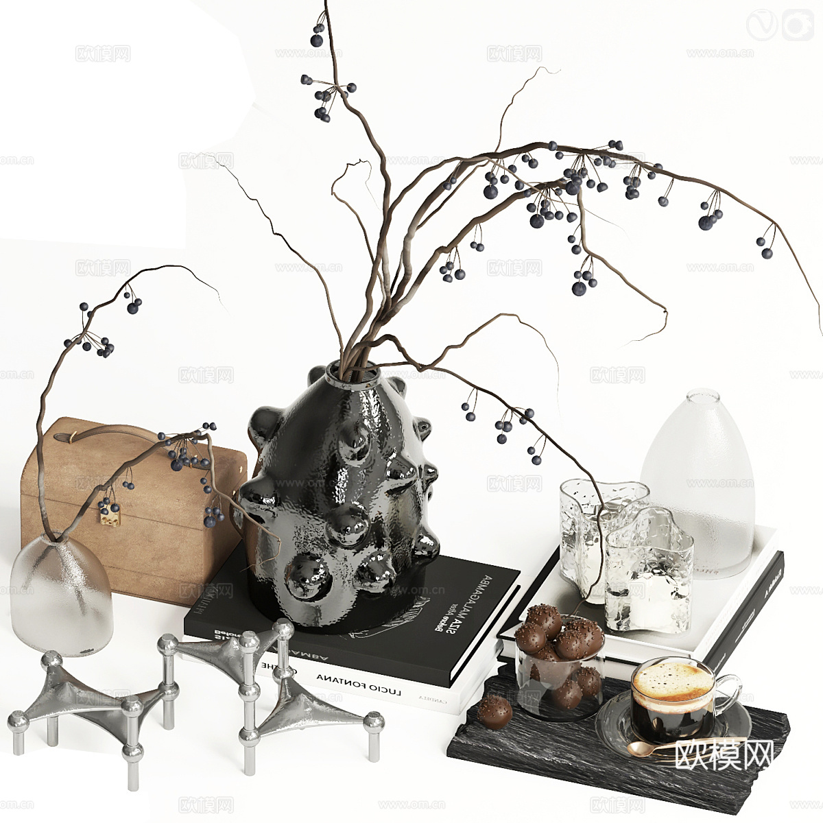 现代摆件组合 装饰摆件组合3d模型