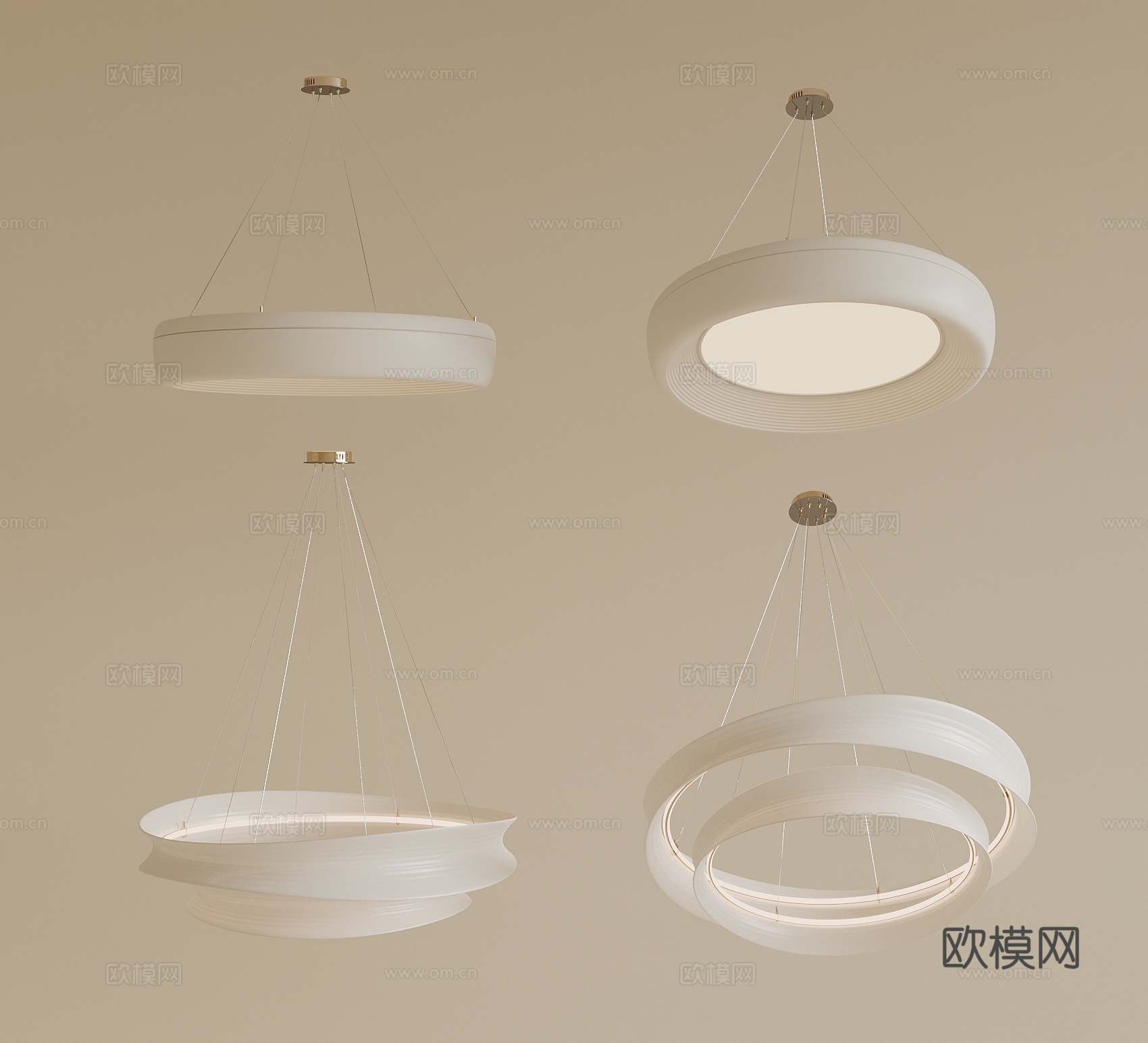 现代奶油风吊灯 客厅吊灯 餐厅吊灯3d模型