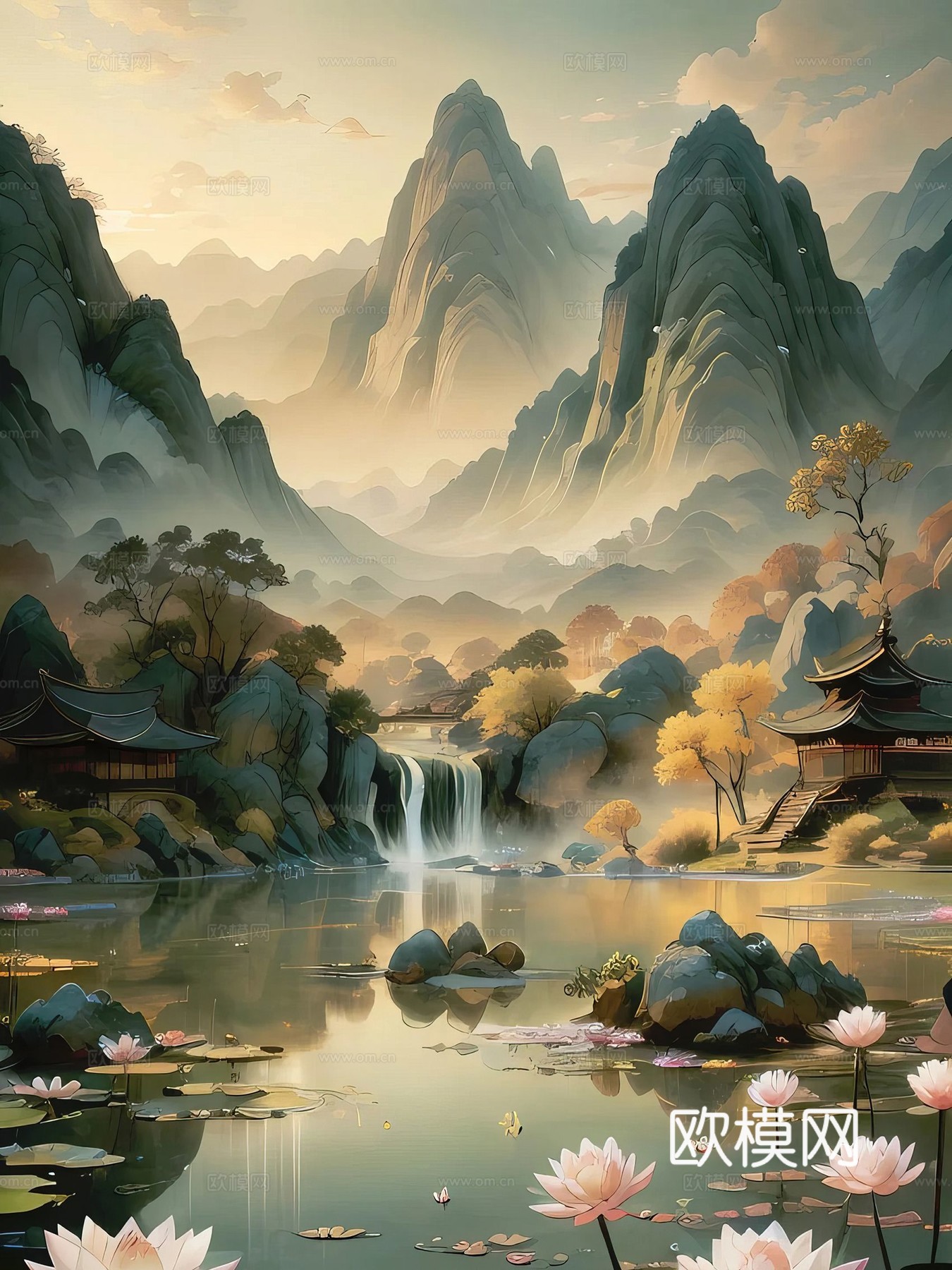 新中式国风壁纸壁画