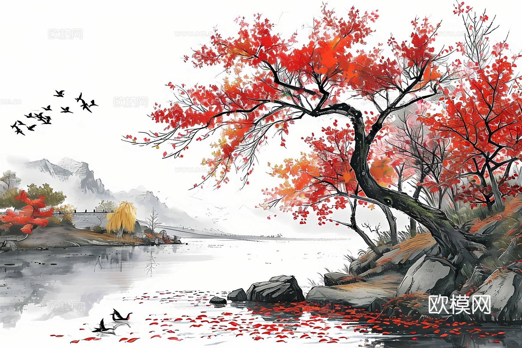新中式国风壁纸壁画