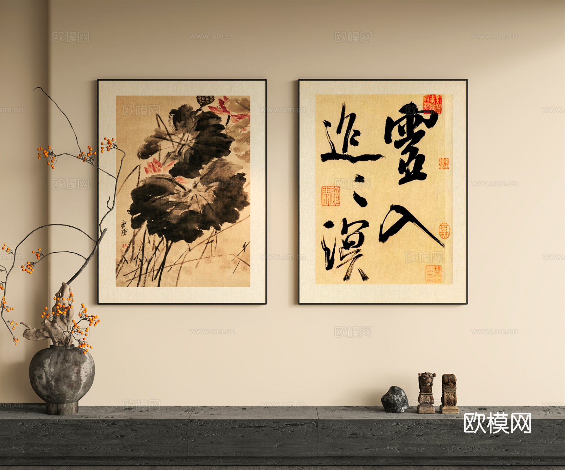 中古复古挂画 中古复古挂画 复古挂画 客厅挂画 玄关挂画 书su模型