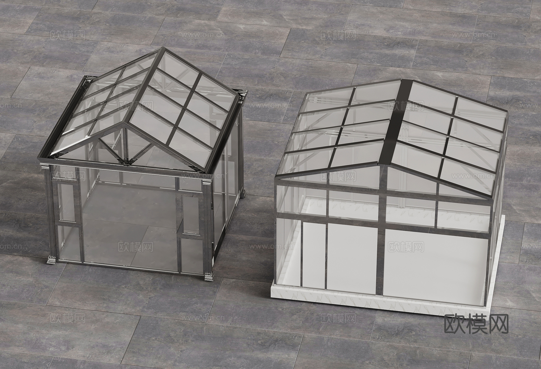 现代阳光房 玻璃房 阳光棚 花房3d模型