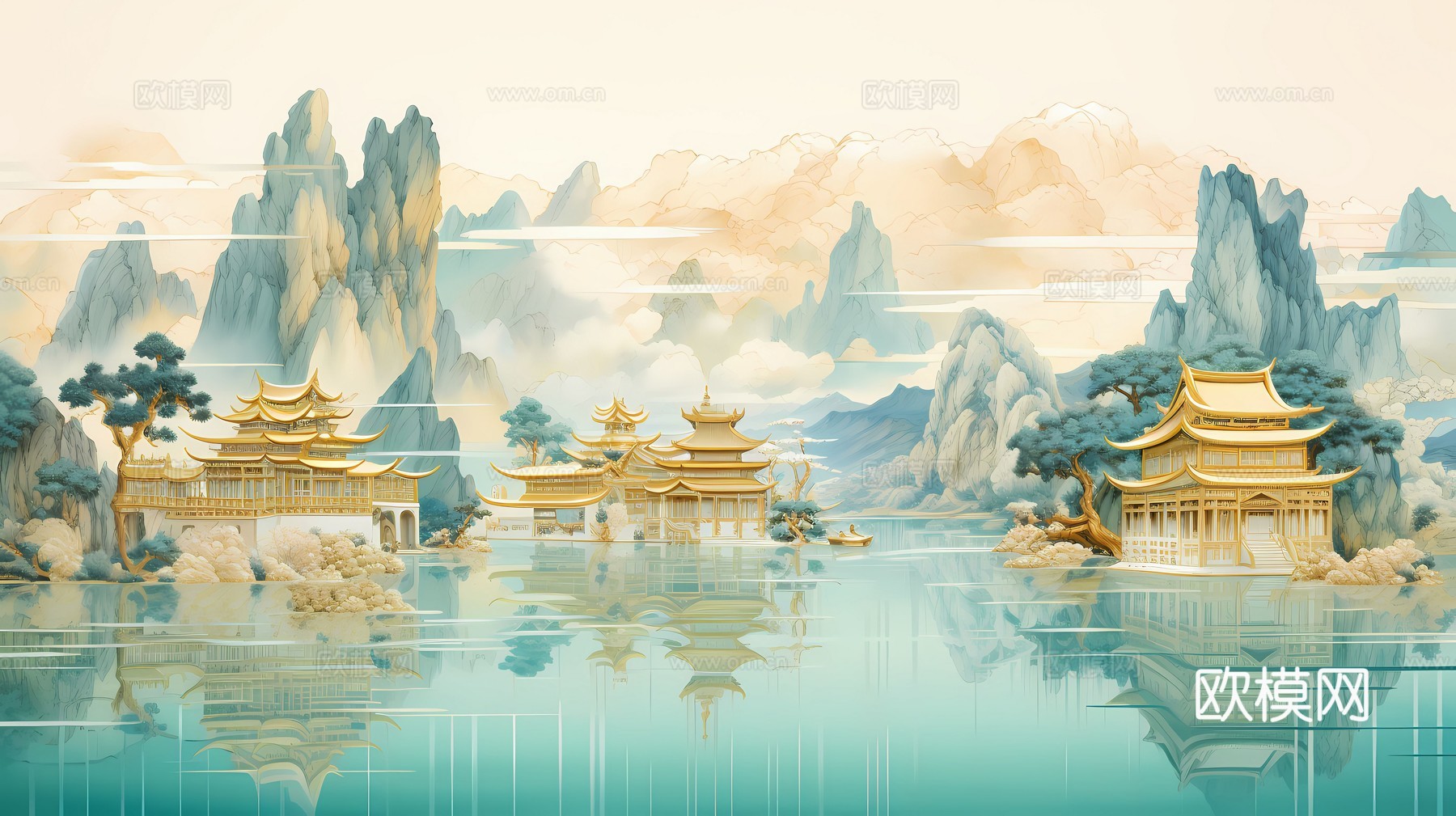 新中式国风壁纸壁画
