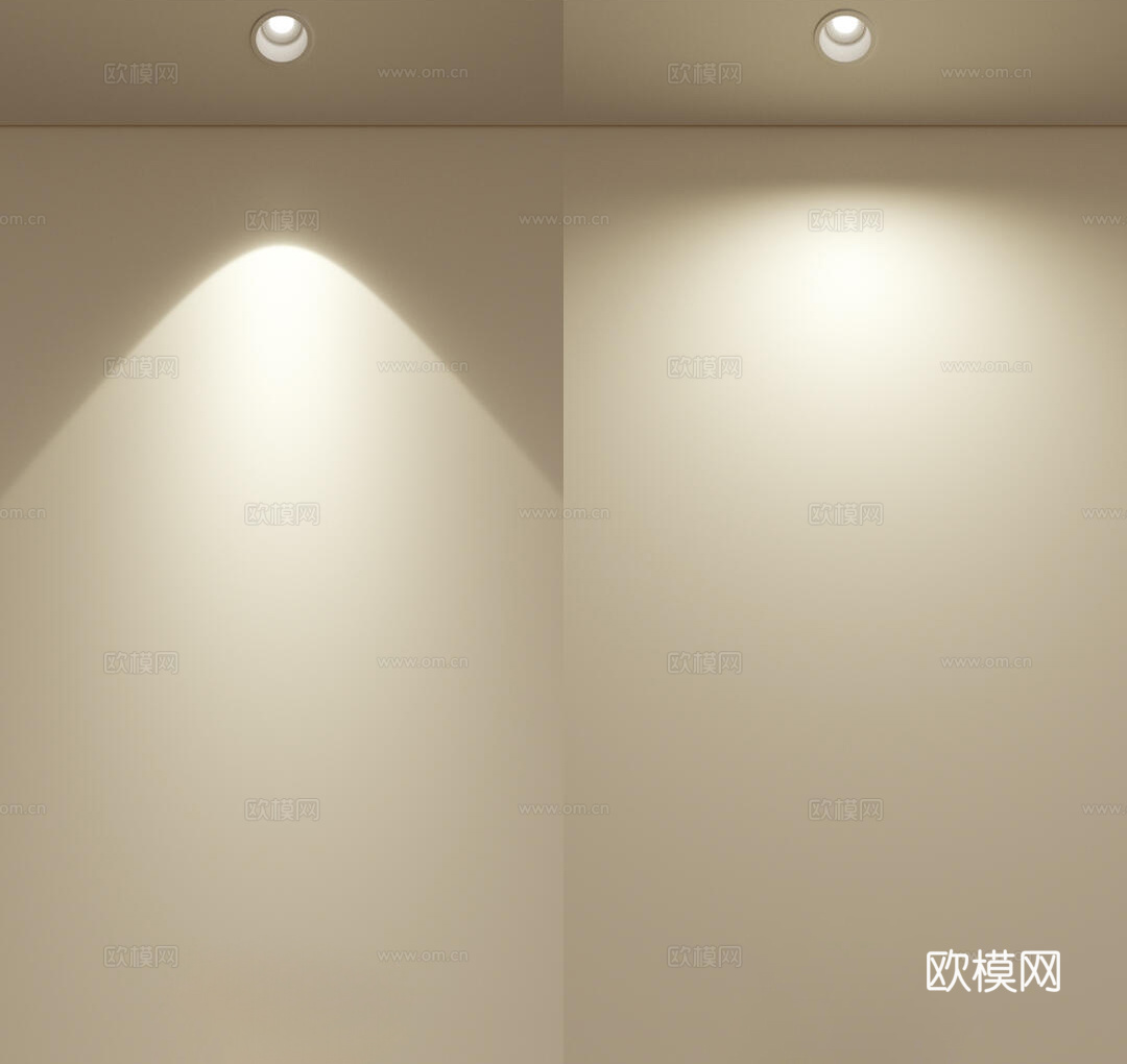 现代筒灯射灯su模型