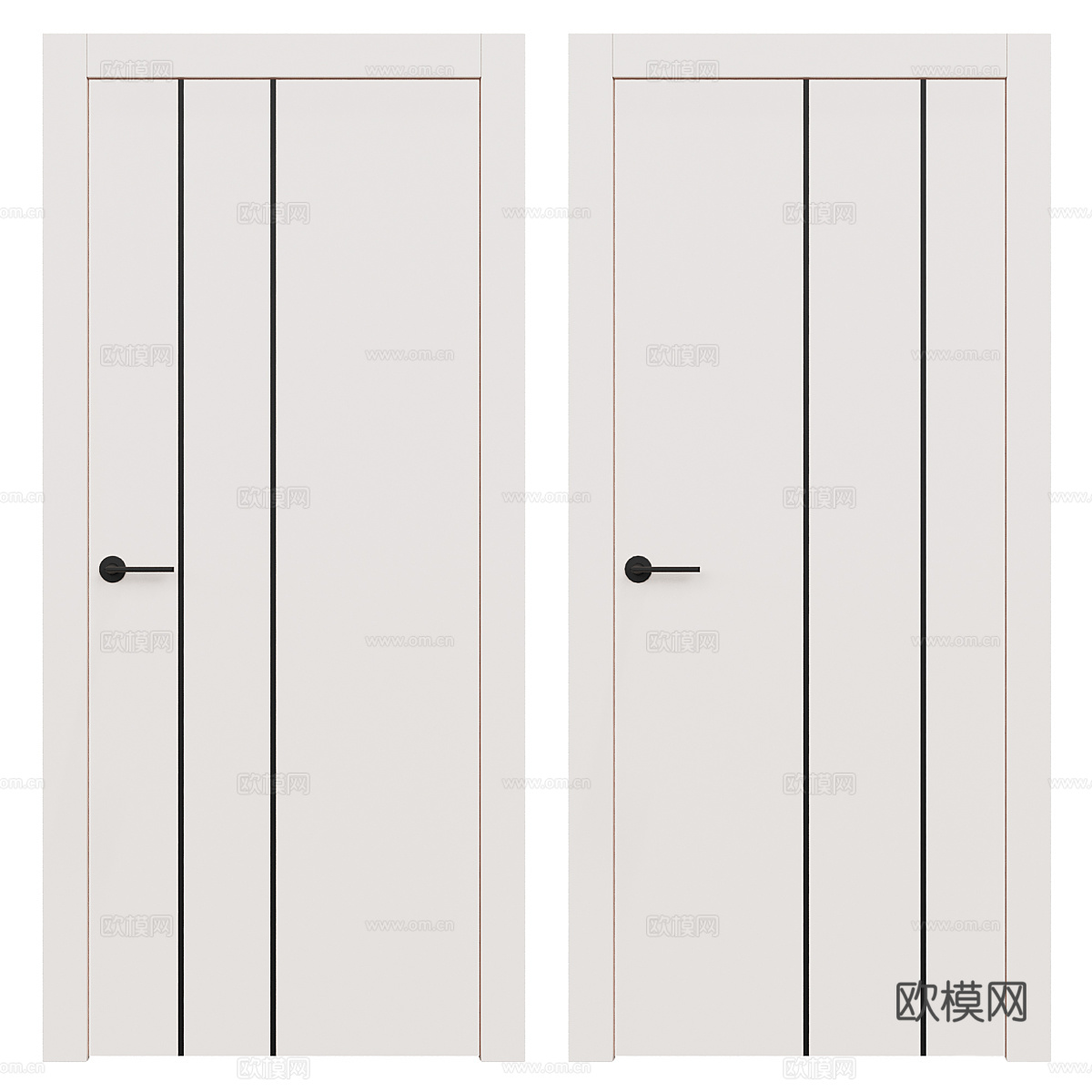 现代极简单开门3d模型