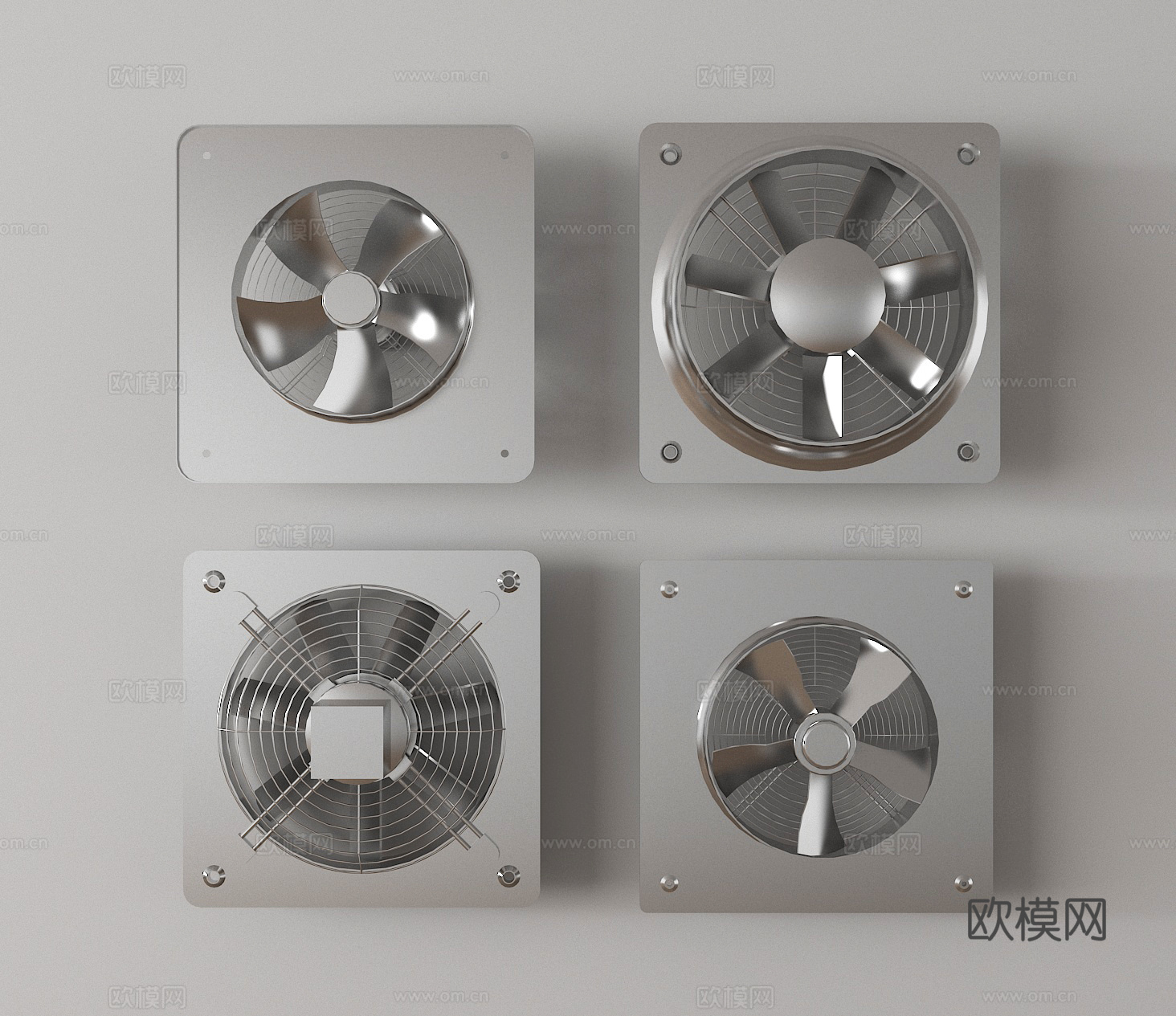 排气扇 换气扇 工业设备3d模型