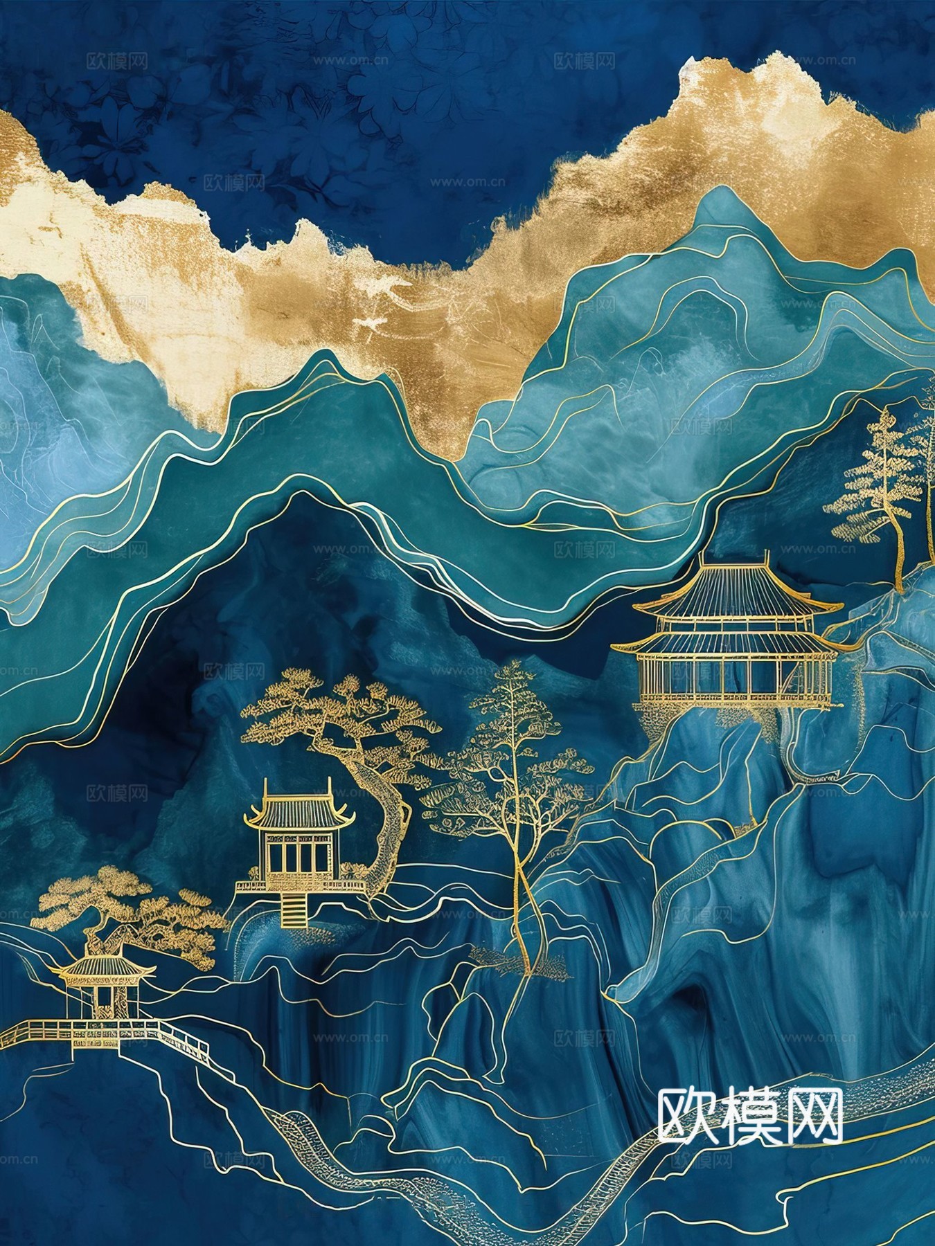 新中式国风壁纸壁画