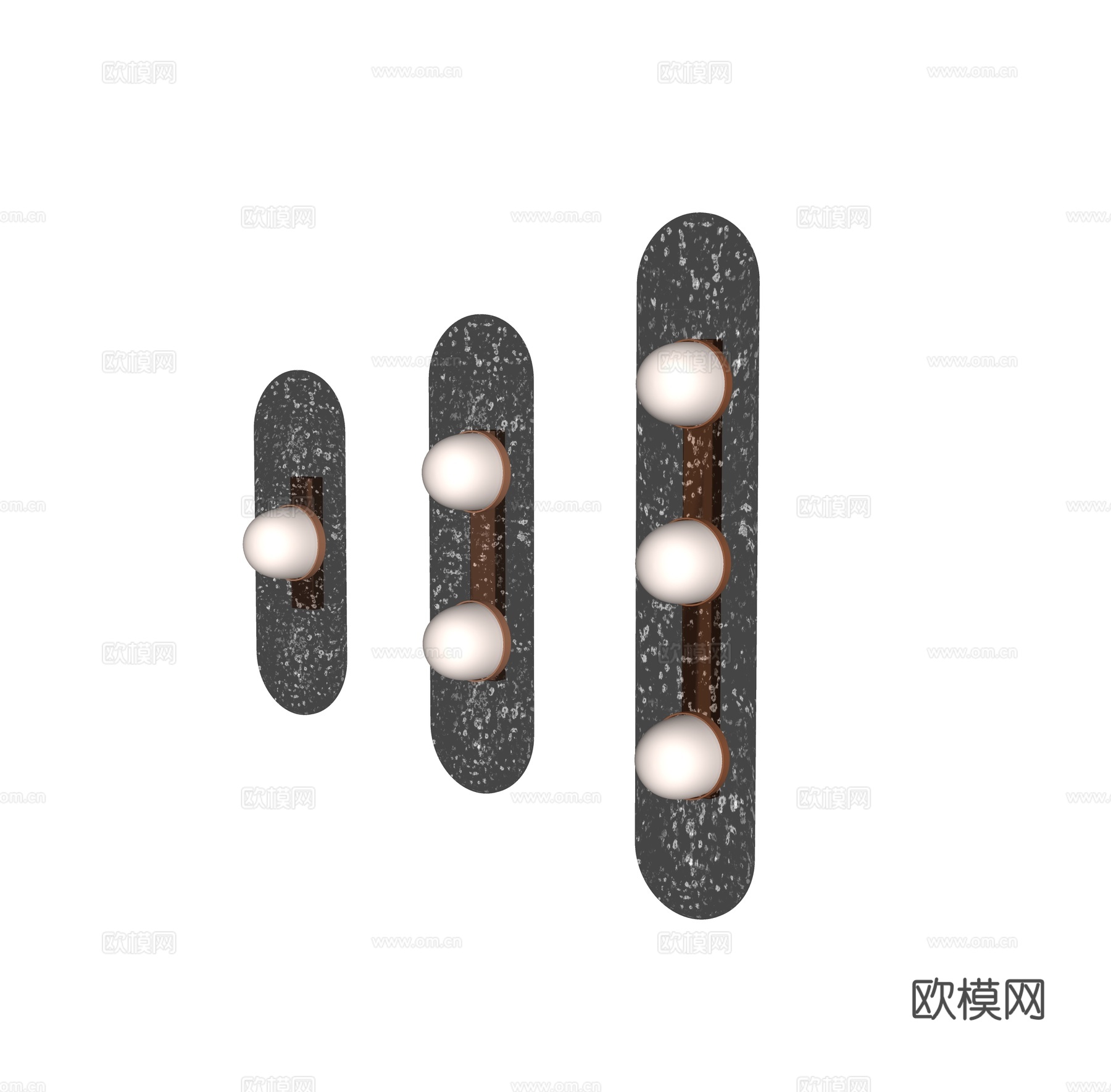 现代轻奢玻璃壁灯su模型