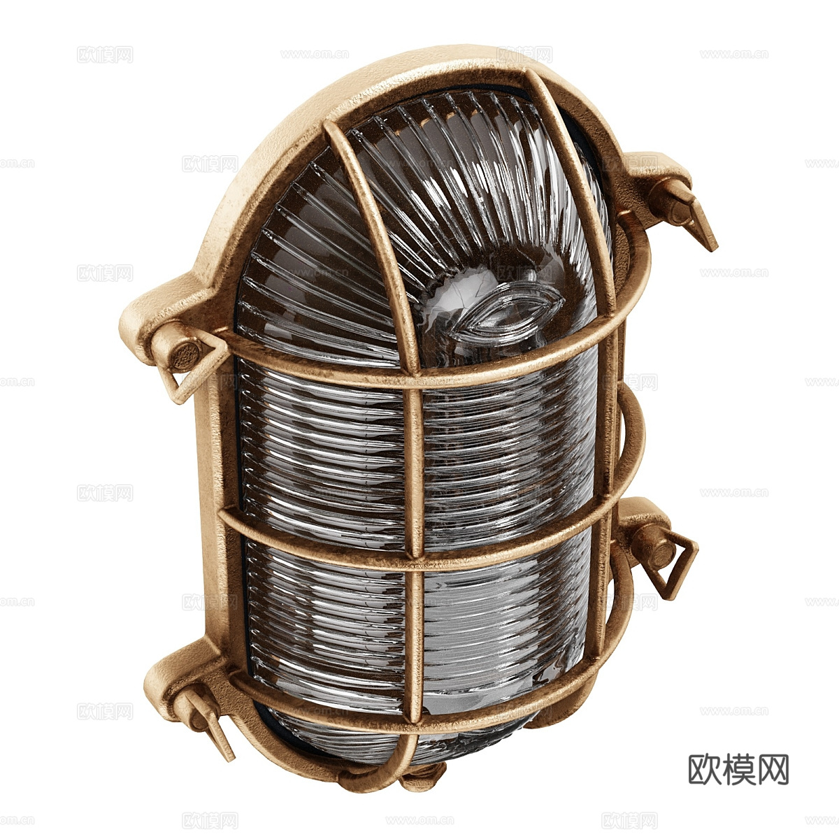 美式复古装饰玻璃壁灯3d模型