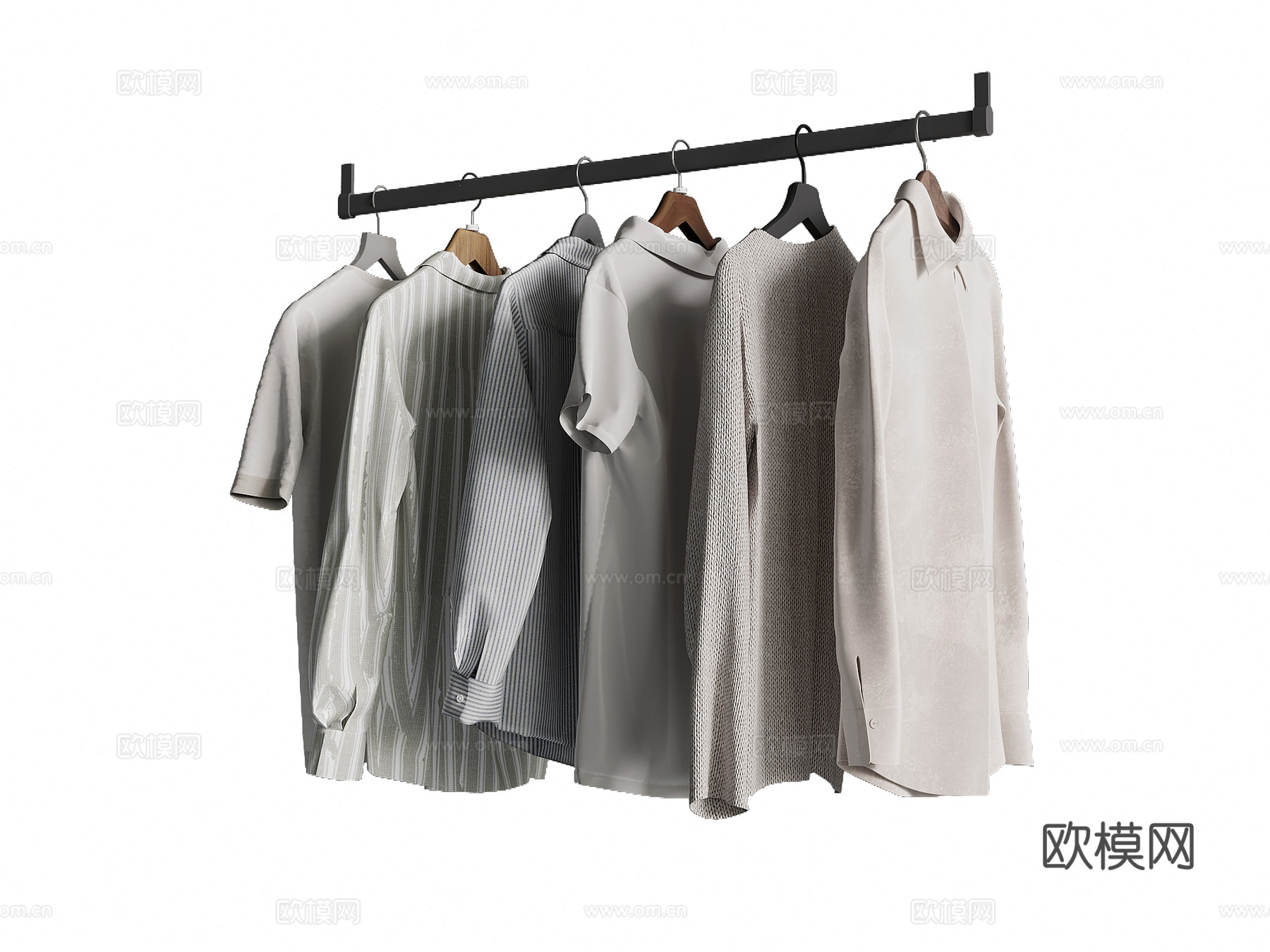 衣服 现代服饰 挂衣杆 衣服su模型