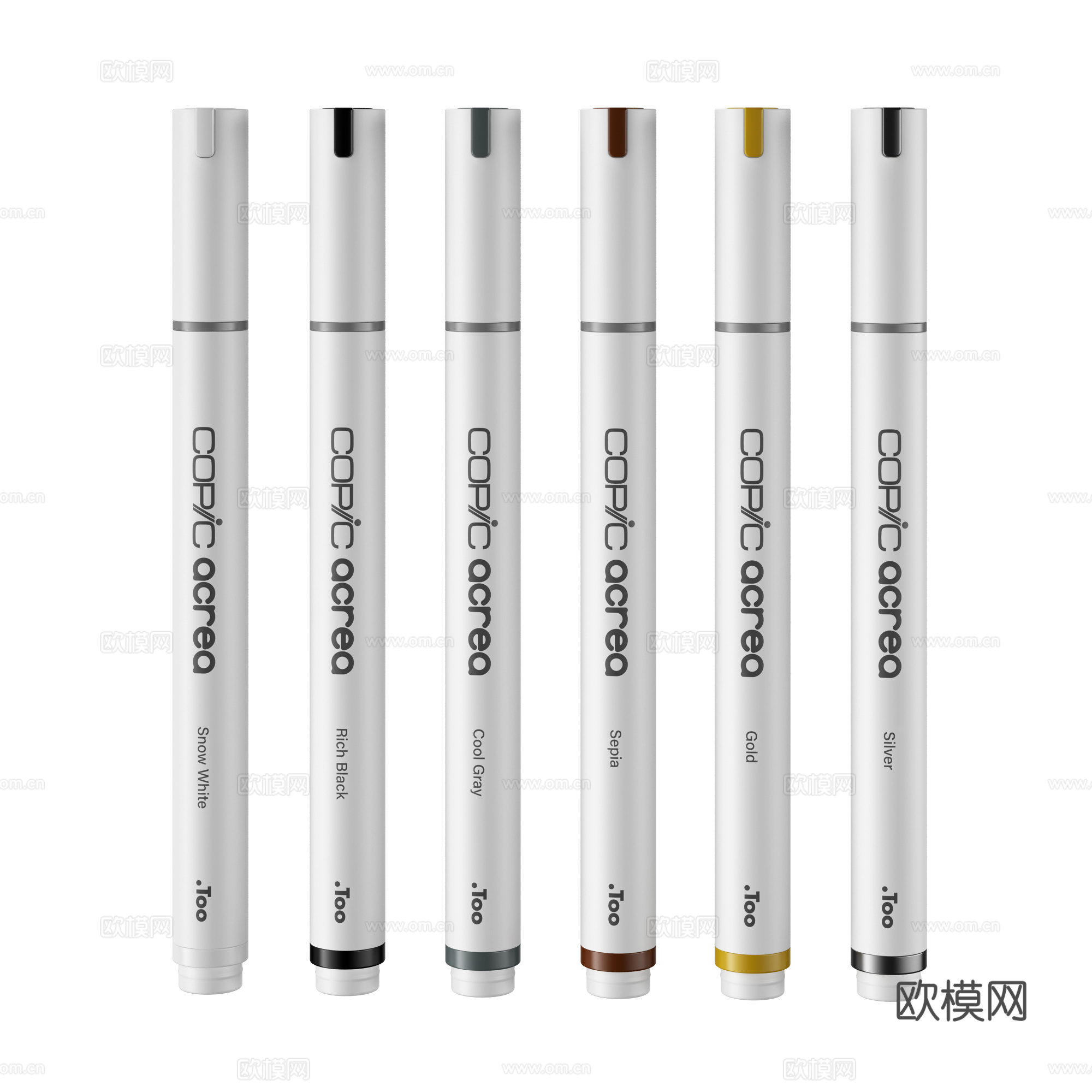 Copic 笔 画笔 彩色笔 水彩笔 办公用品 桌面摆件3d模型