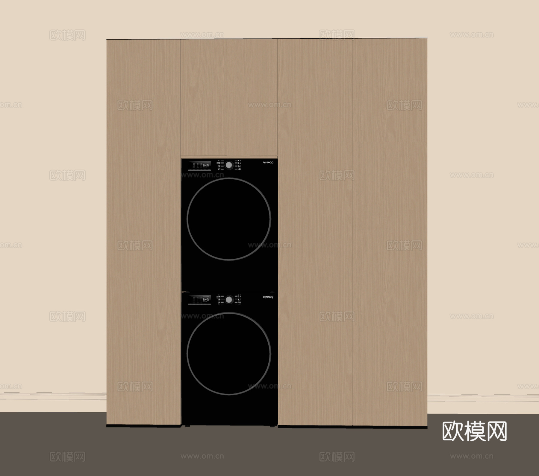 洗衣机烘干机 洗衣机柜 阳台柜su模型
