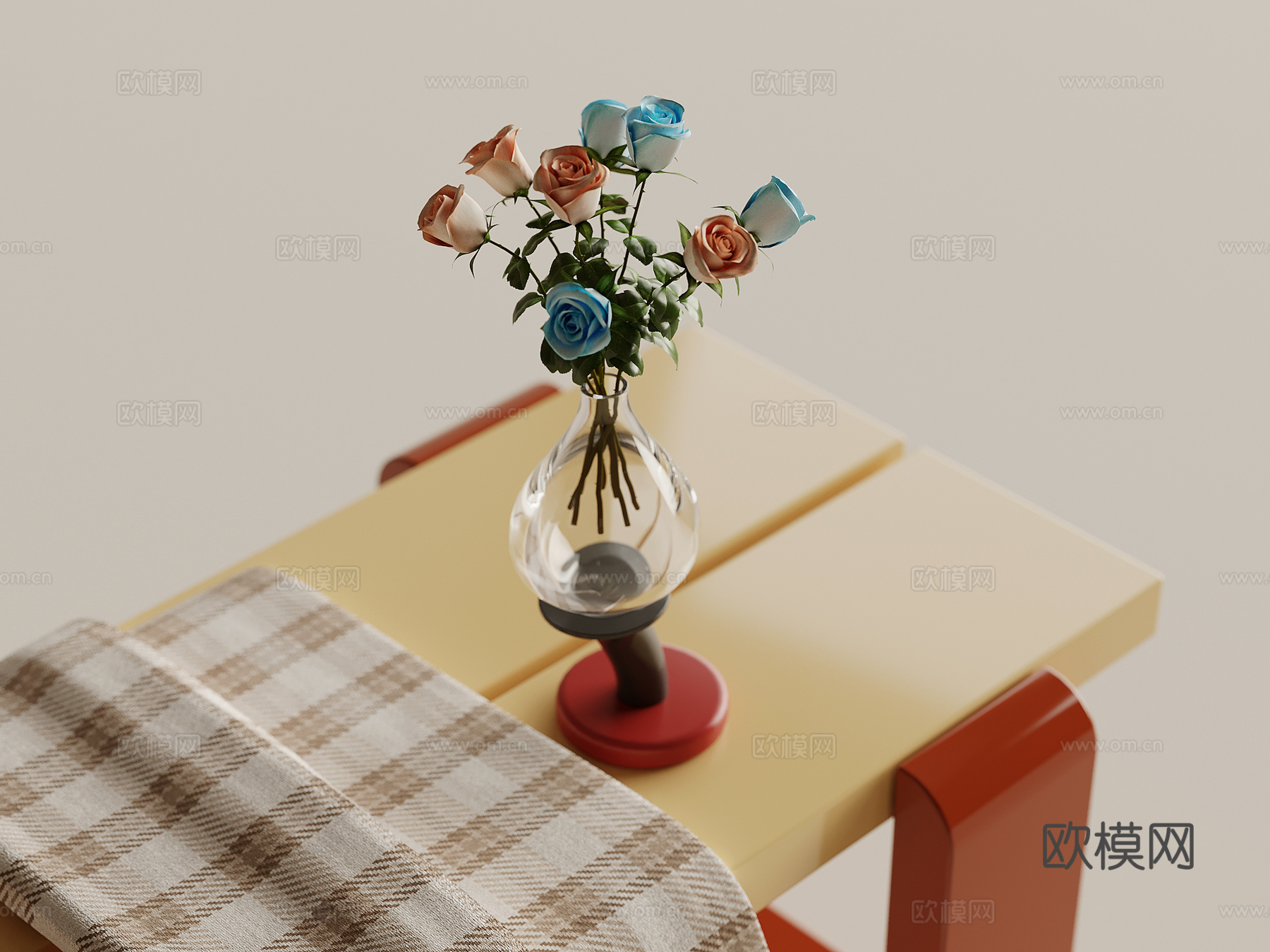 绿植 现代多巴胺绿植 花瓶su模型
