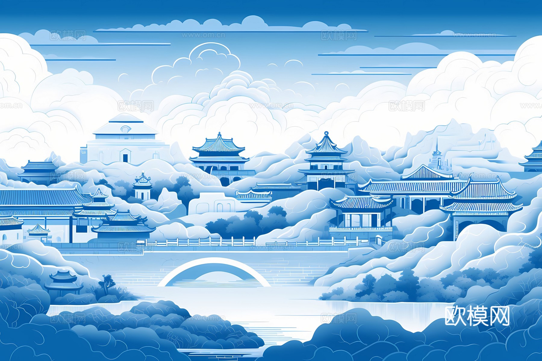 新中式国风壁纸壁画