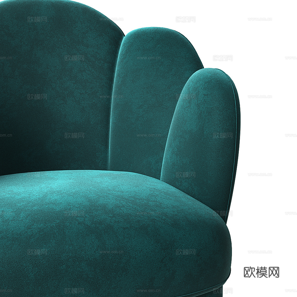 现代意式轻奢布艺餐椅3d模型