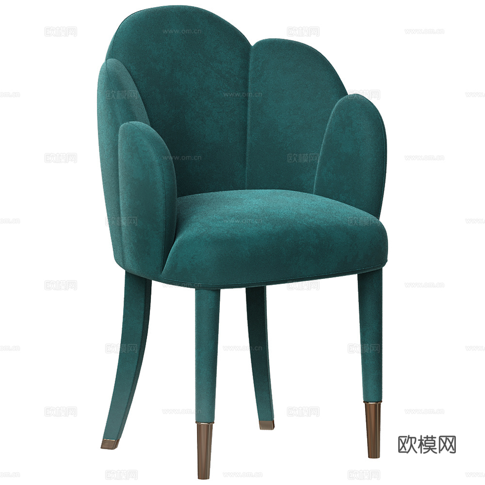 现代意式轻奢布艺餐椅3d模型