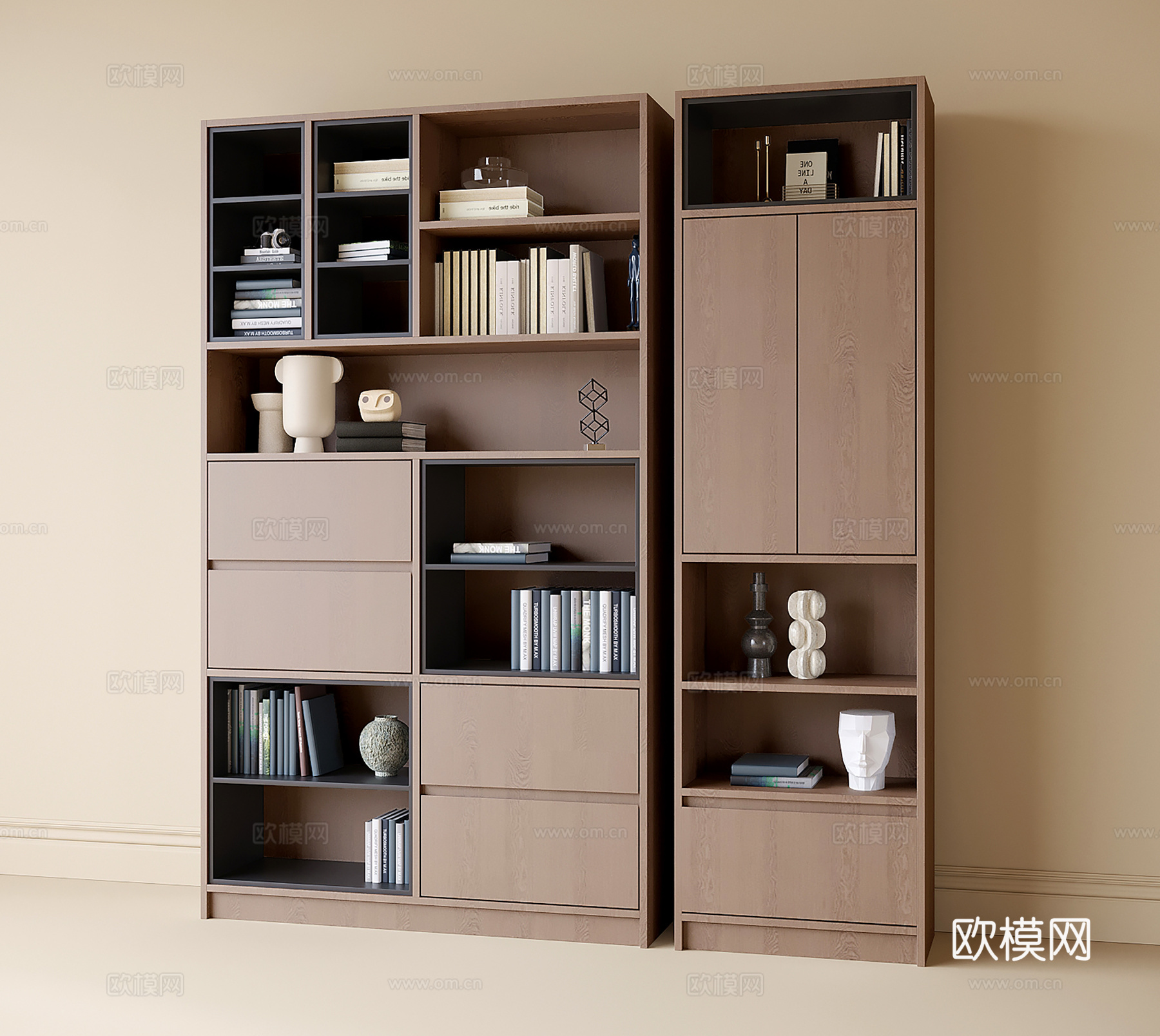 现代书柜 装饰柜3d模型