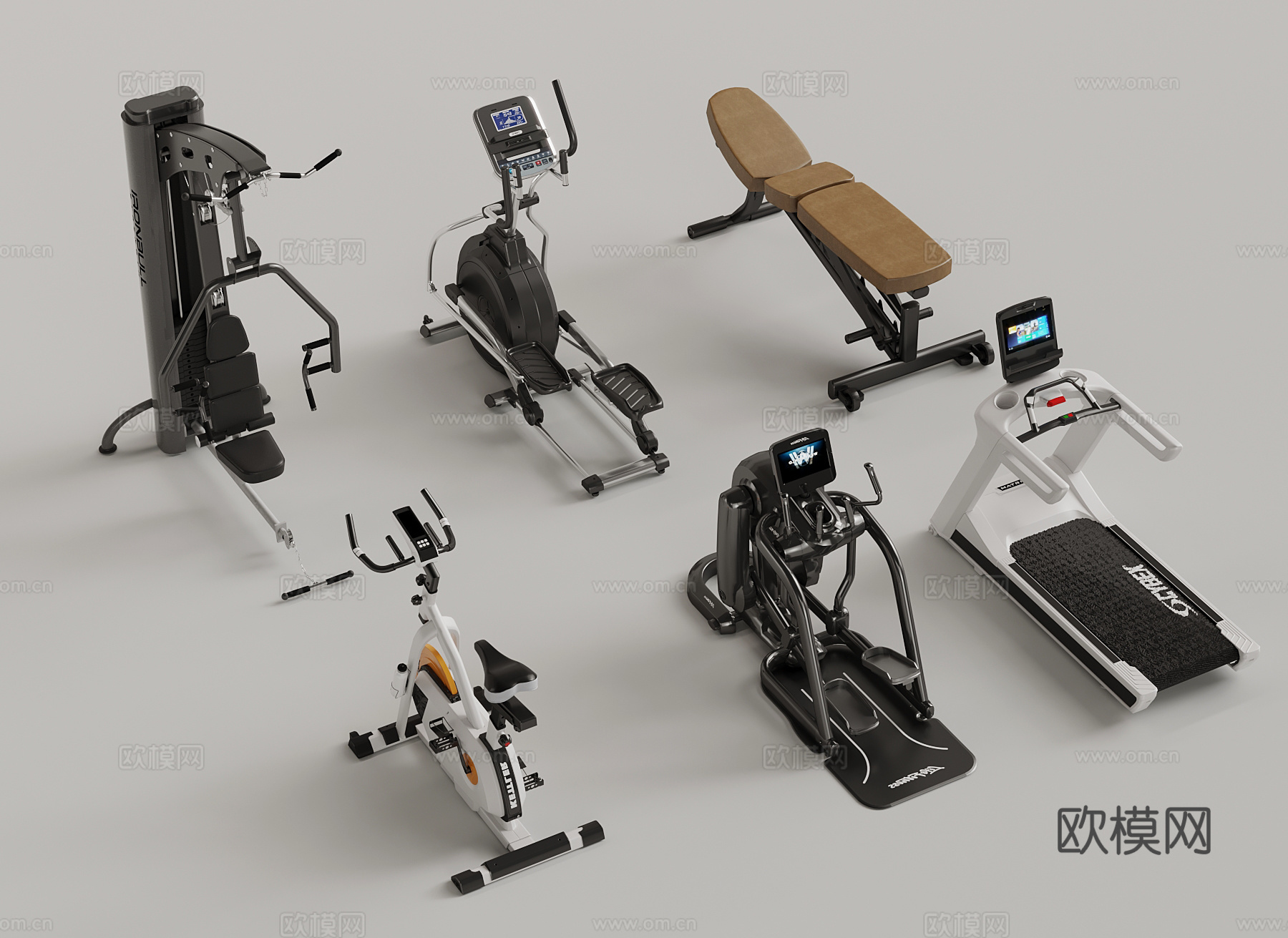 运动器材 现代跑步机3d模型