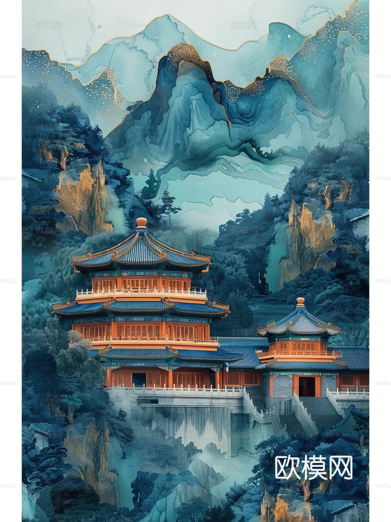 新中式国风壁纸壁画