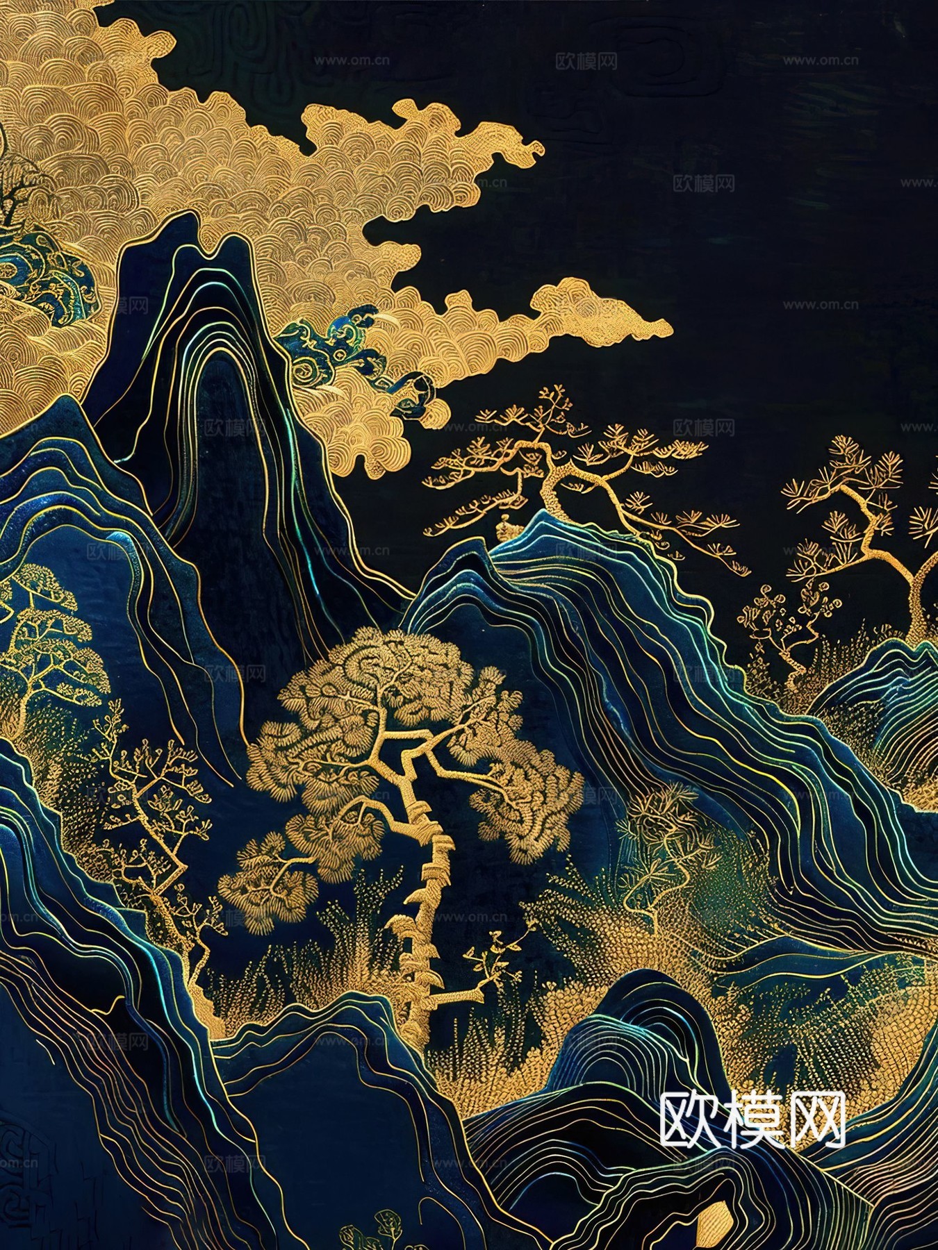新中式国风壁纸壁画
