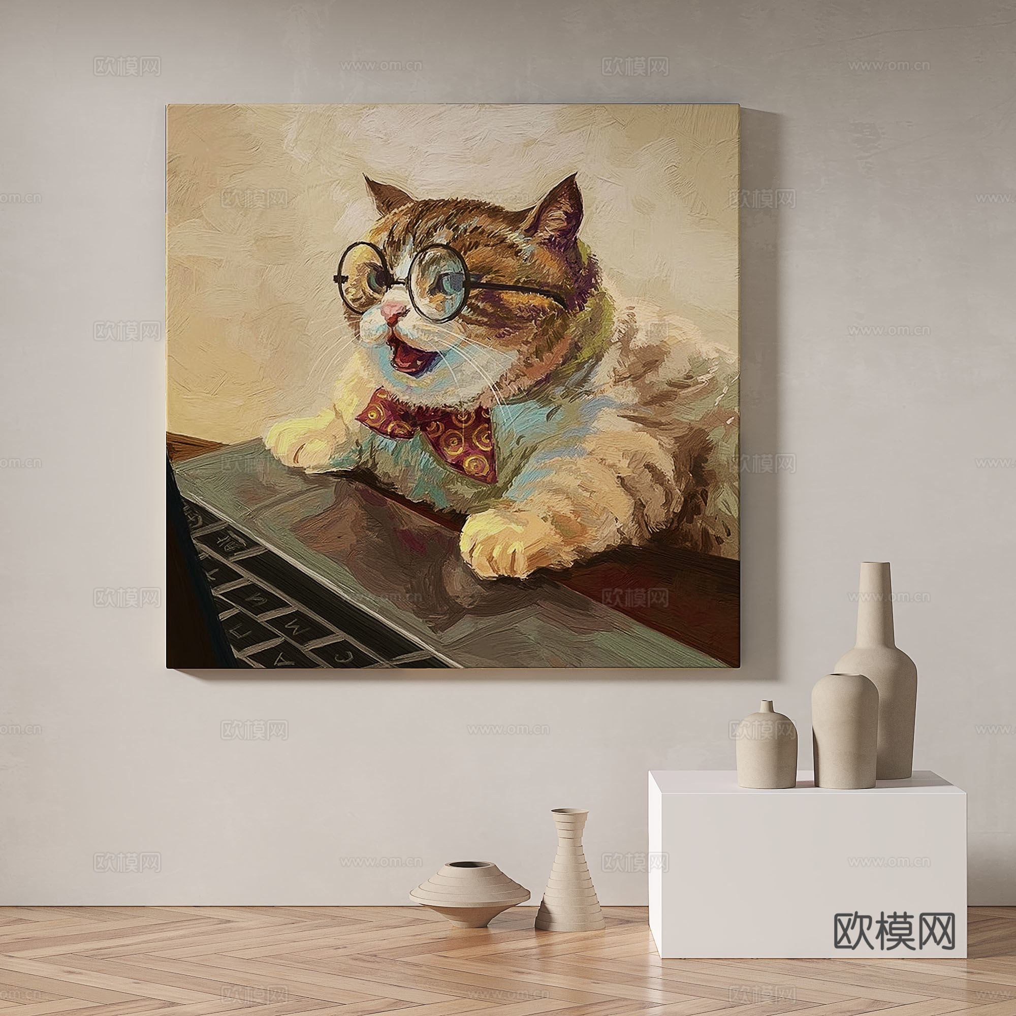 现代，简约，抽象，装饰画3d模型