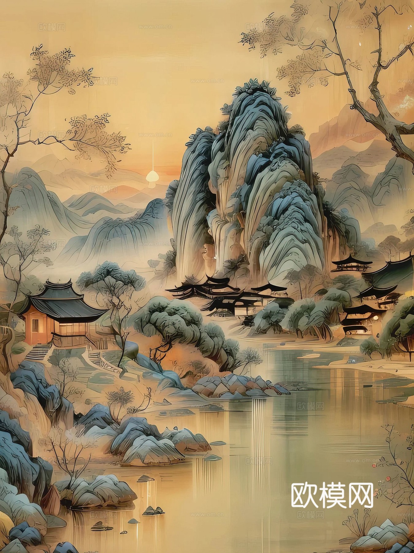 新中式国风壁纸壁画