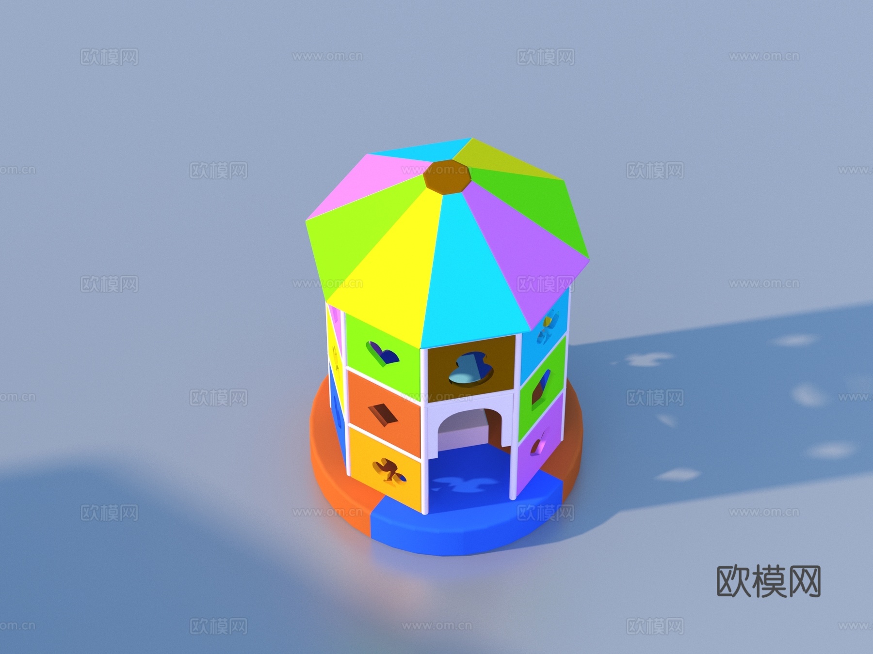 卡通玩具 儿童乐园转转乐 旋转木马3d模型