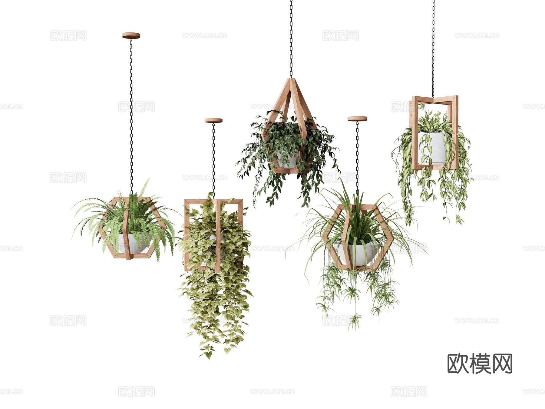 植物组合吊篮  盆栽组合   树池植物组合su模型