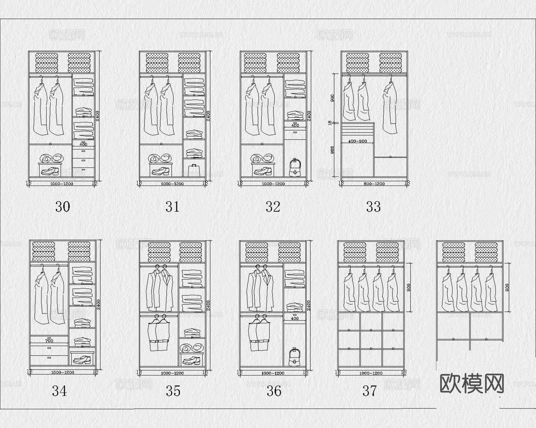 柜体节点 衣柜 柜子 衣柜组合 全屋定制 衣柜节点图cad施工图