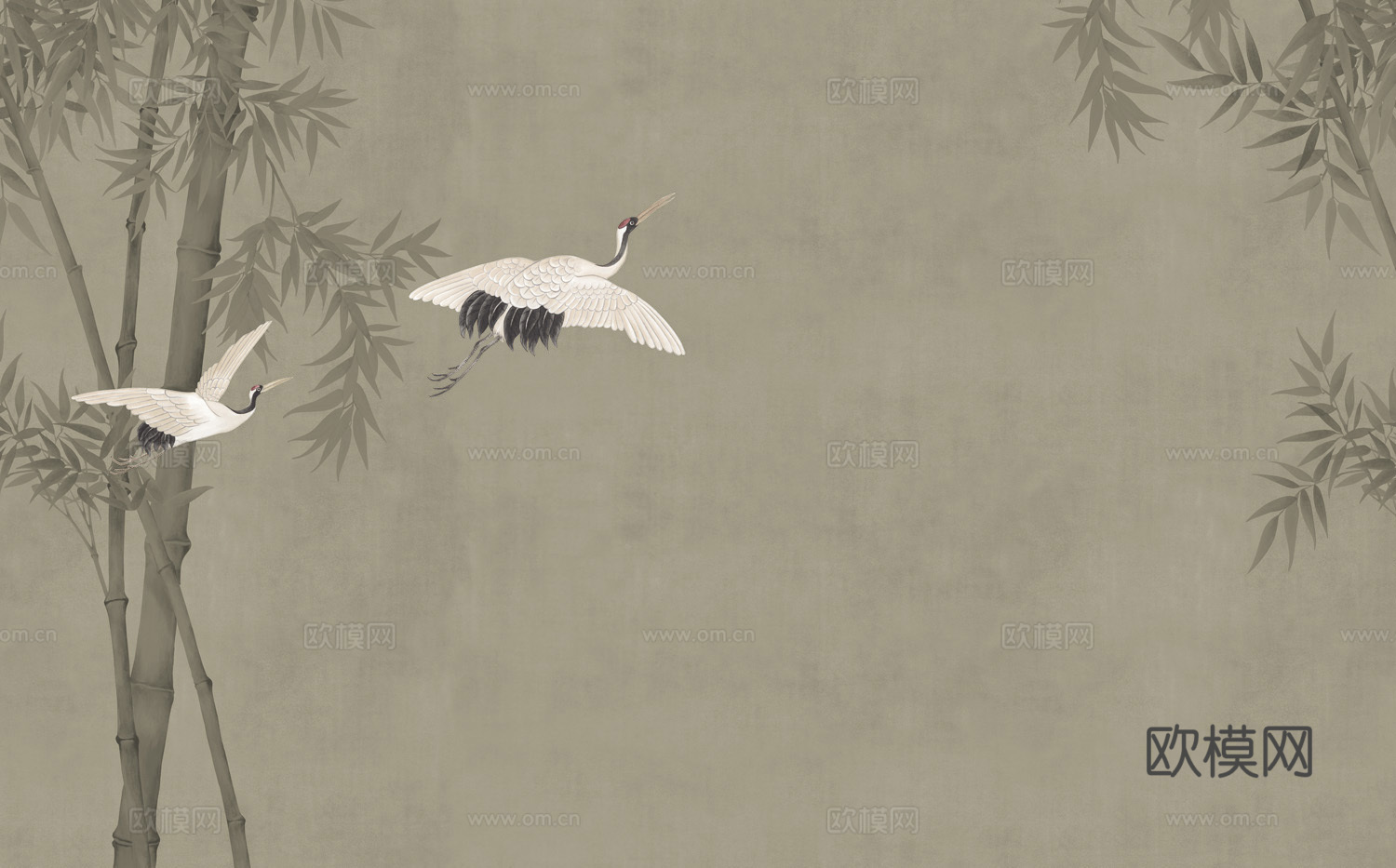 新中式花鸟壁纸壁画