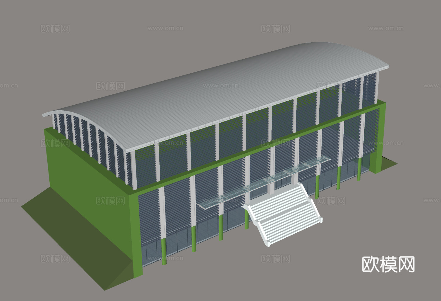 现代厂房设计 #钢结构建筑 #仓储建筑 #大型体育场馆su模型