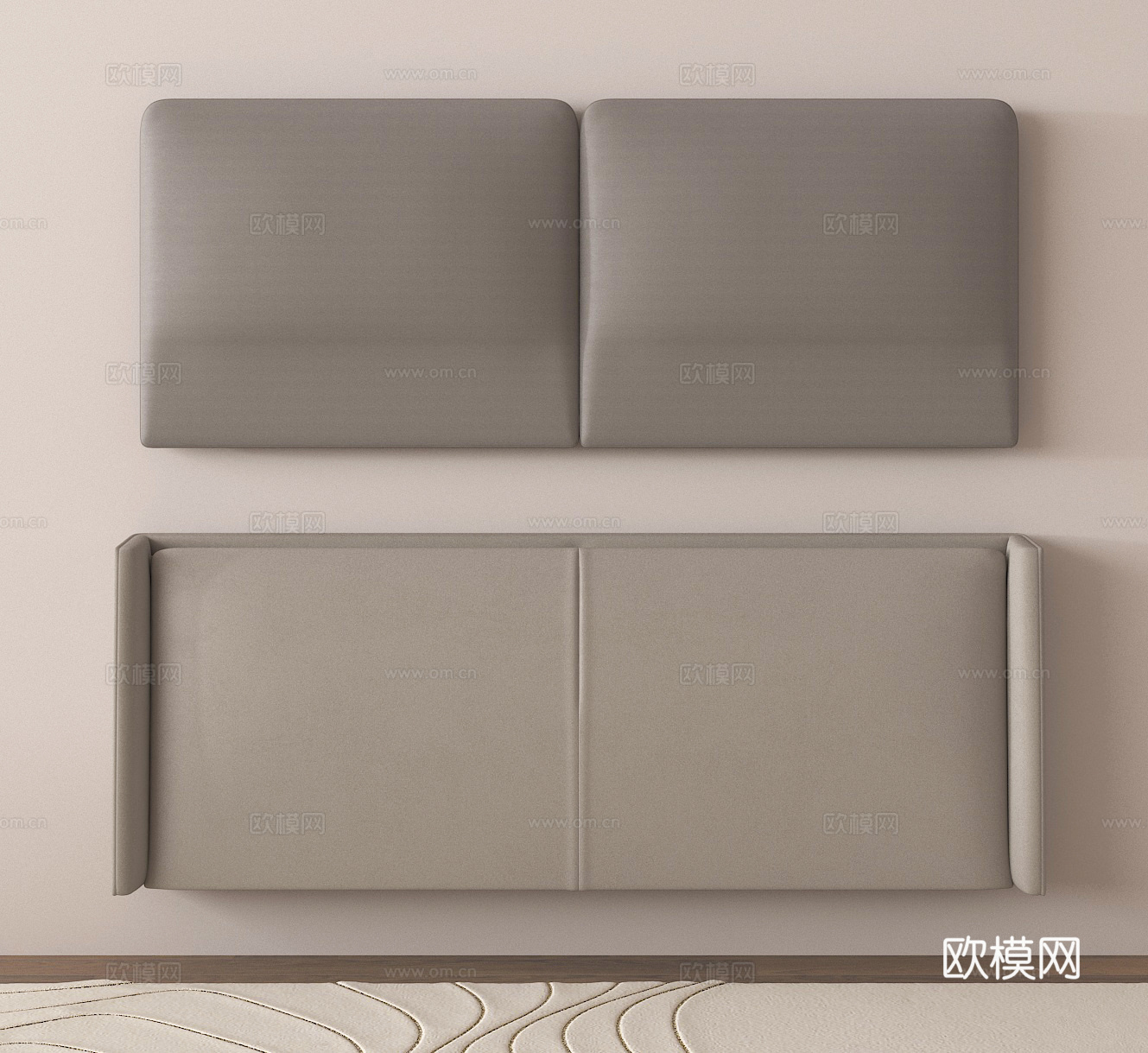 床头靠背 床靠背 软包su模型