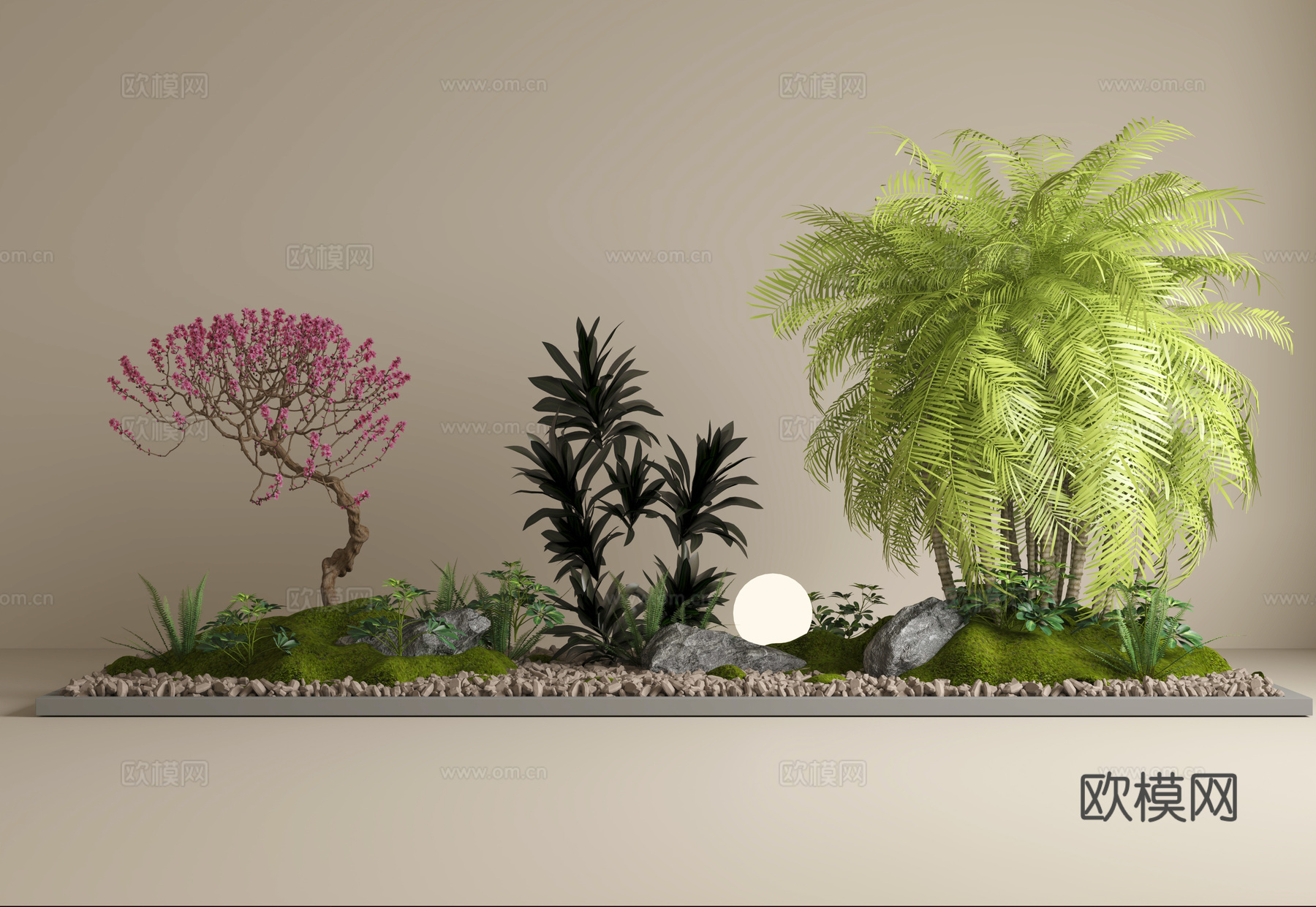 花池 花坛组合 绿植组合 园林造景3d模型