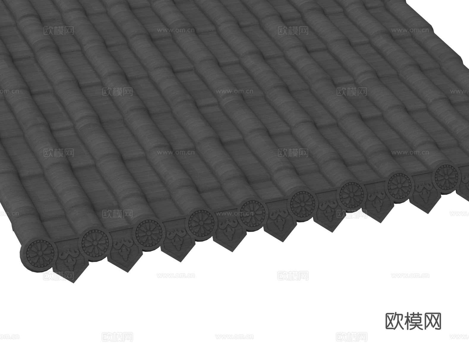 中式屋檐 屋顶 瓦片3d模型