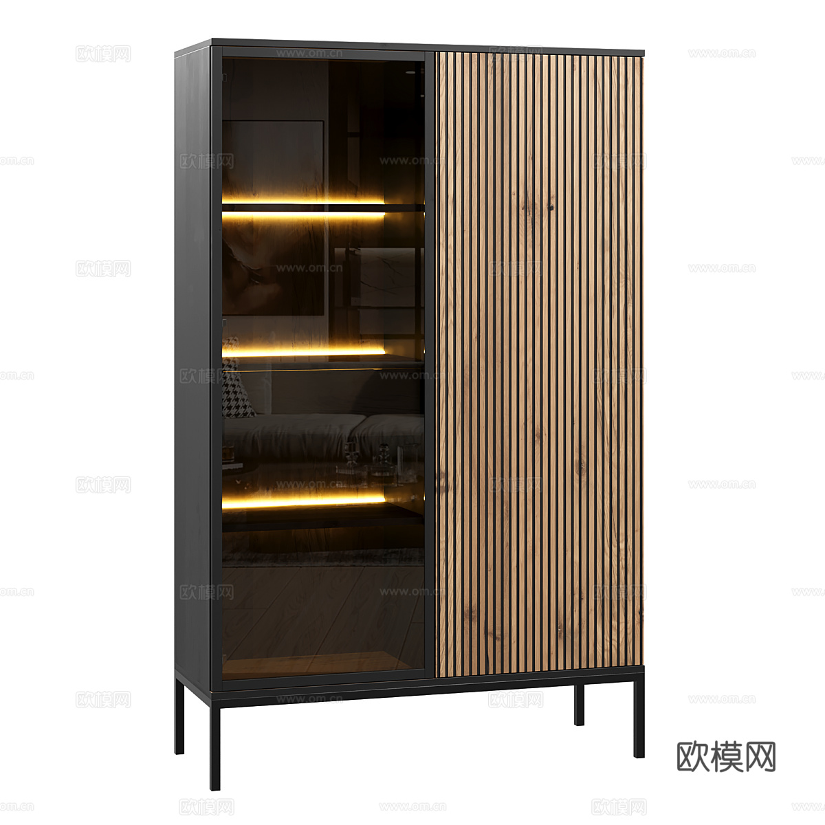 现代意式餐边柜 展示柜3d模型