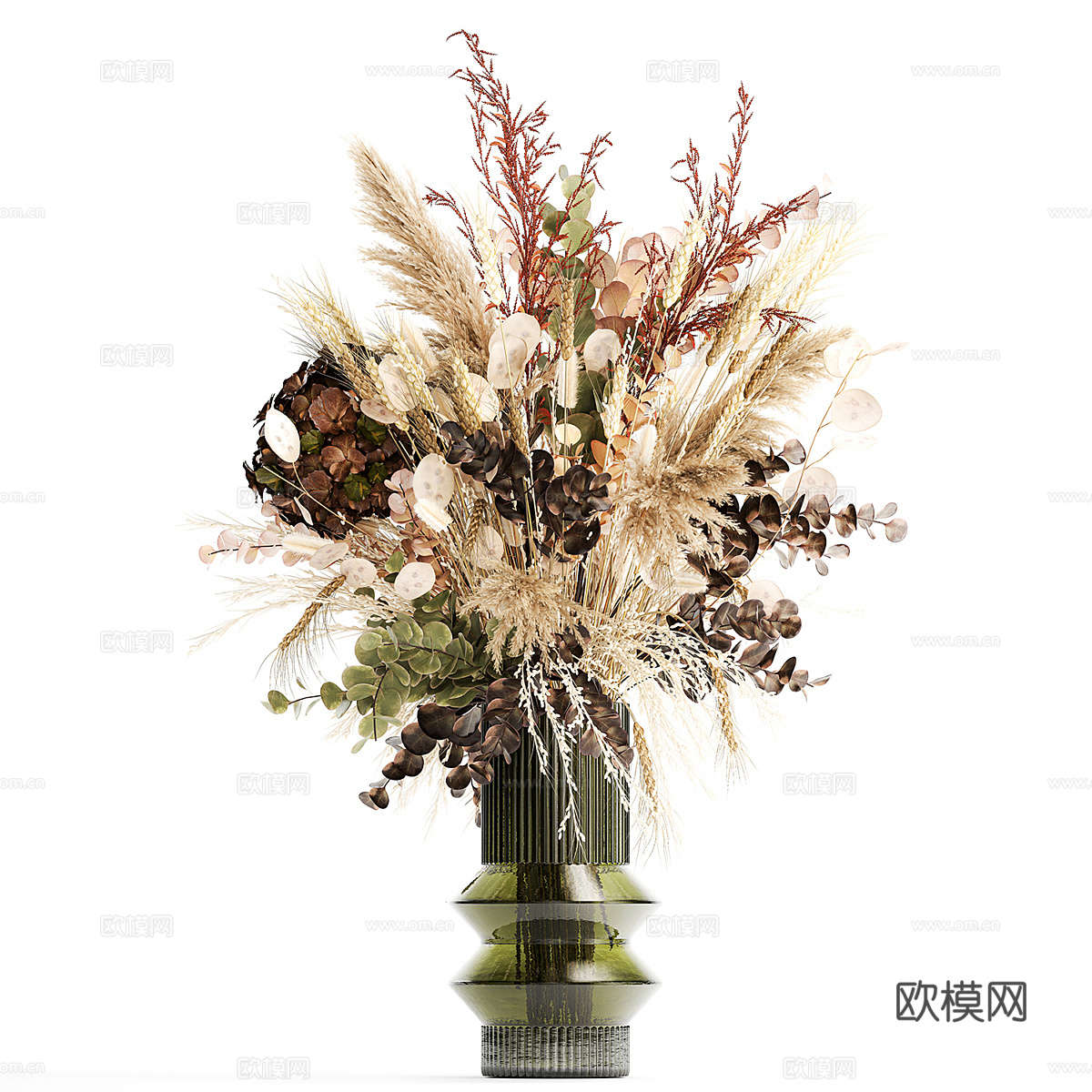 花瓶花卉3d模型