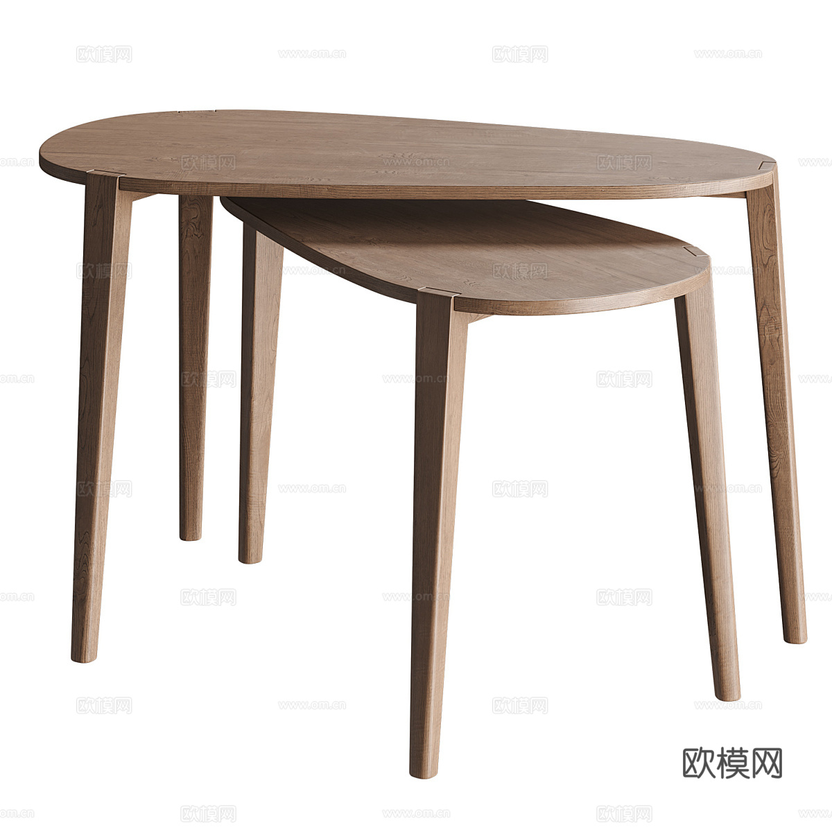 现代意式实木小茶桌3d模型