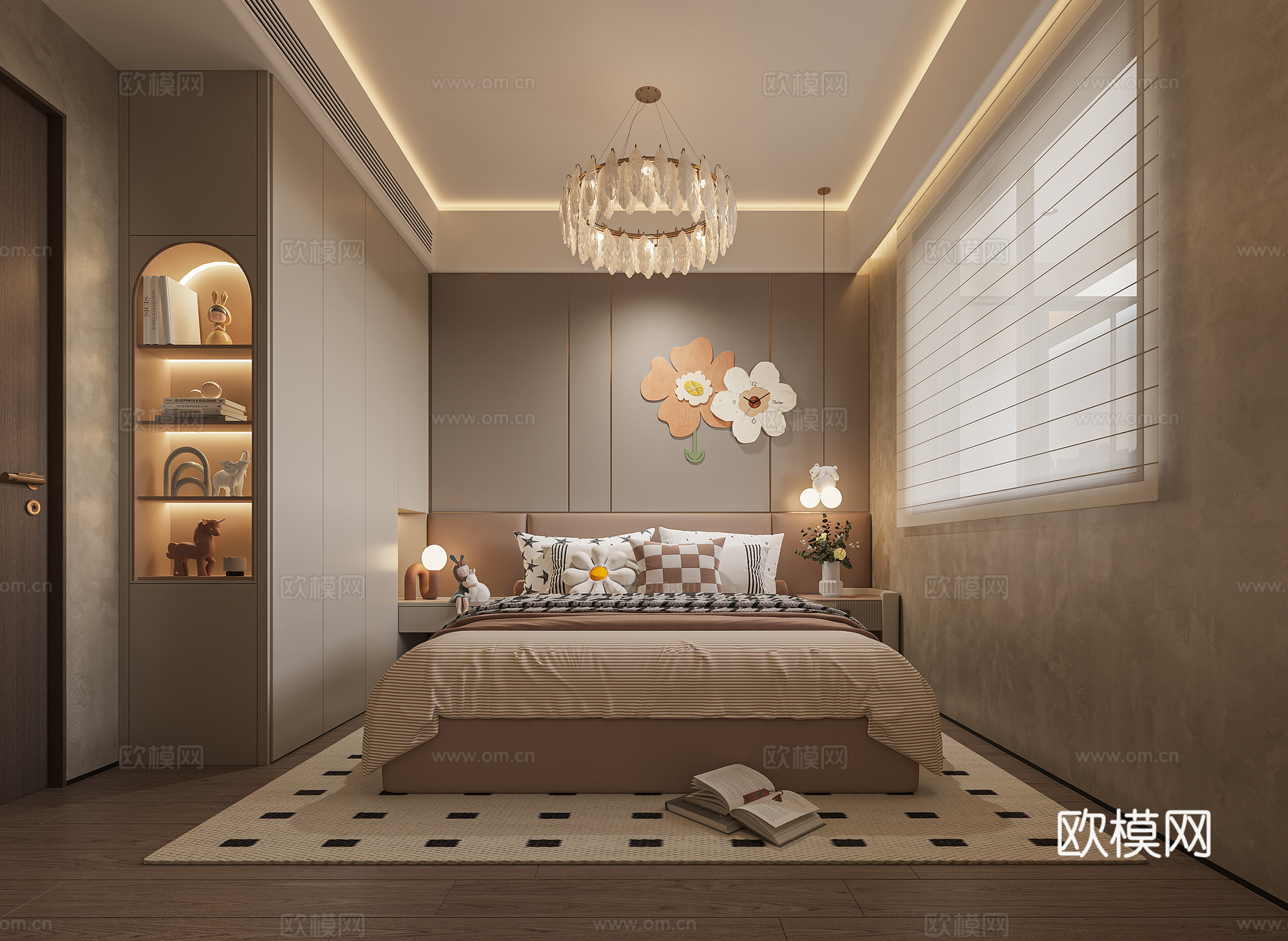 现代儿童房3d模型下载