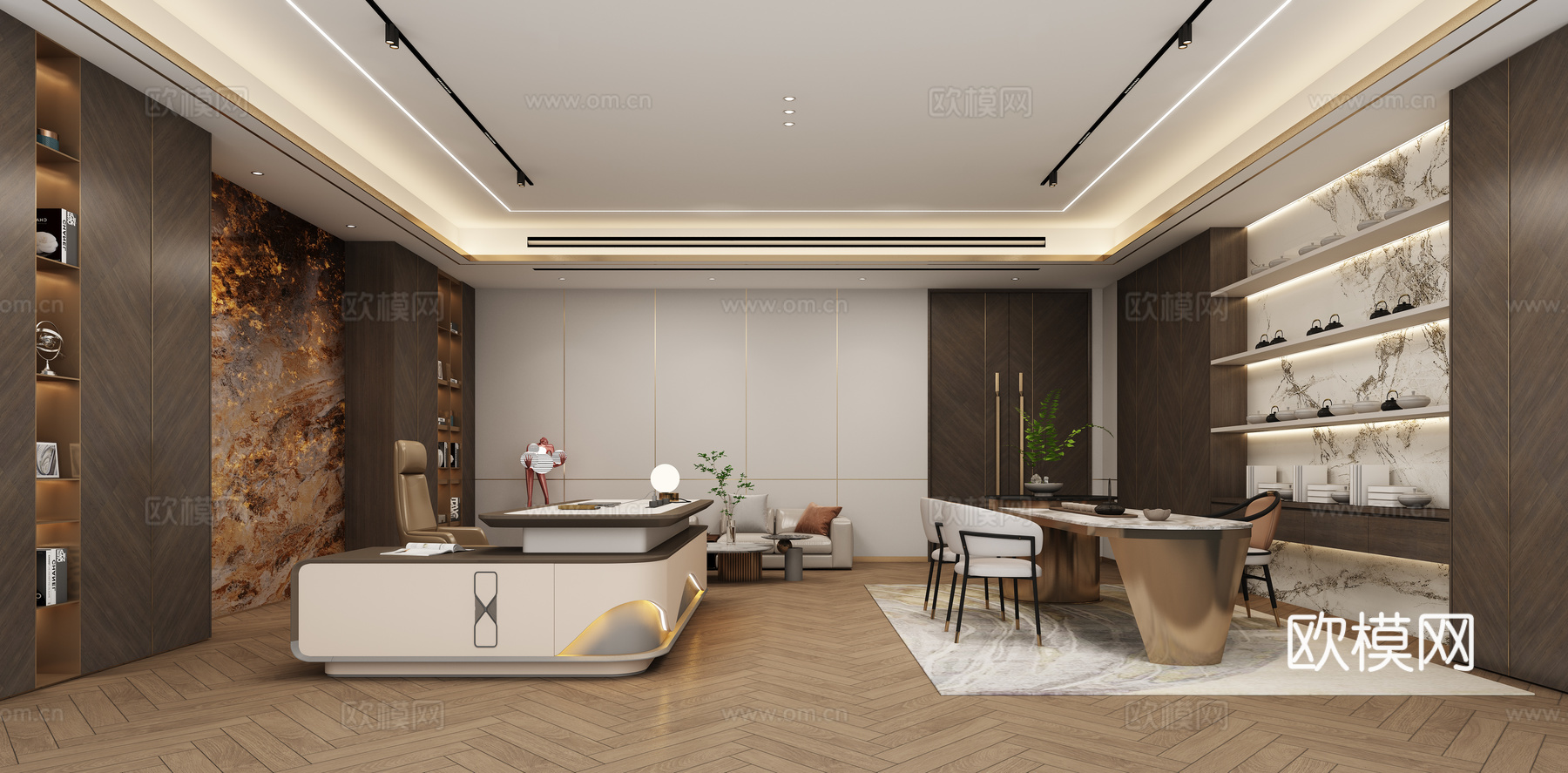 现代总裁办公室3d模型