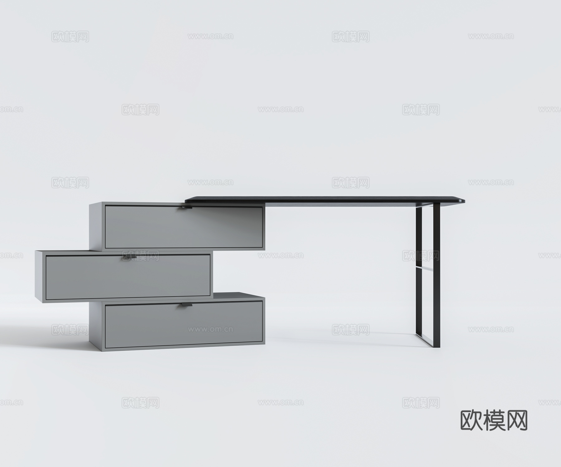 现代书桌书房家具3d模型