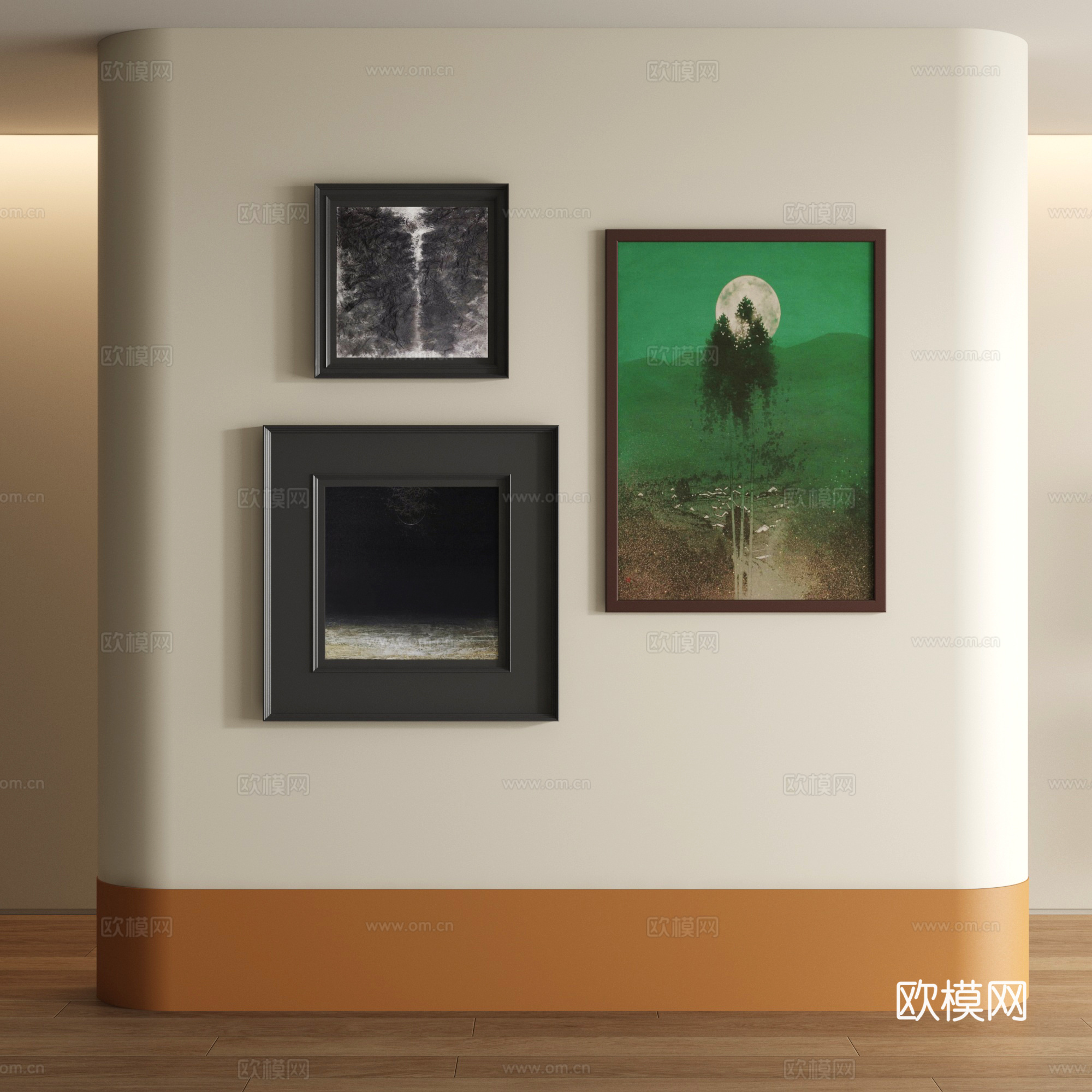 现代风景装饰画3d模型