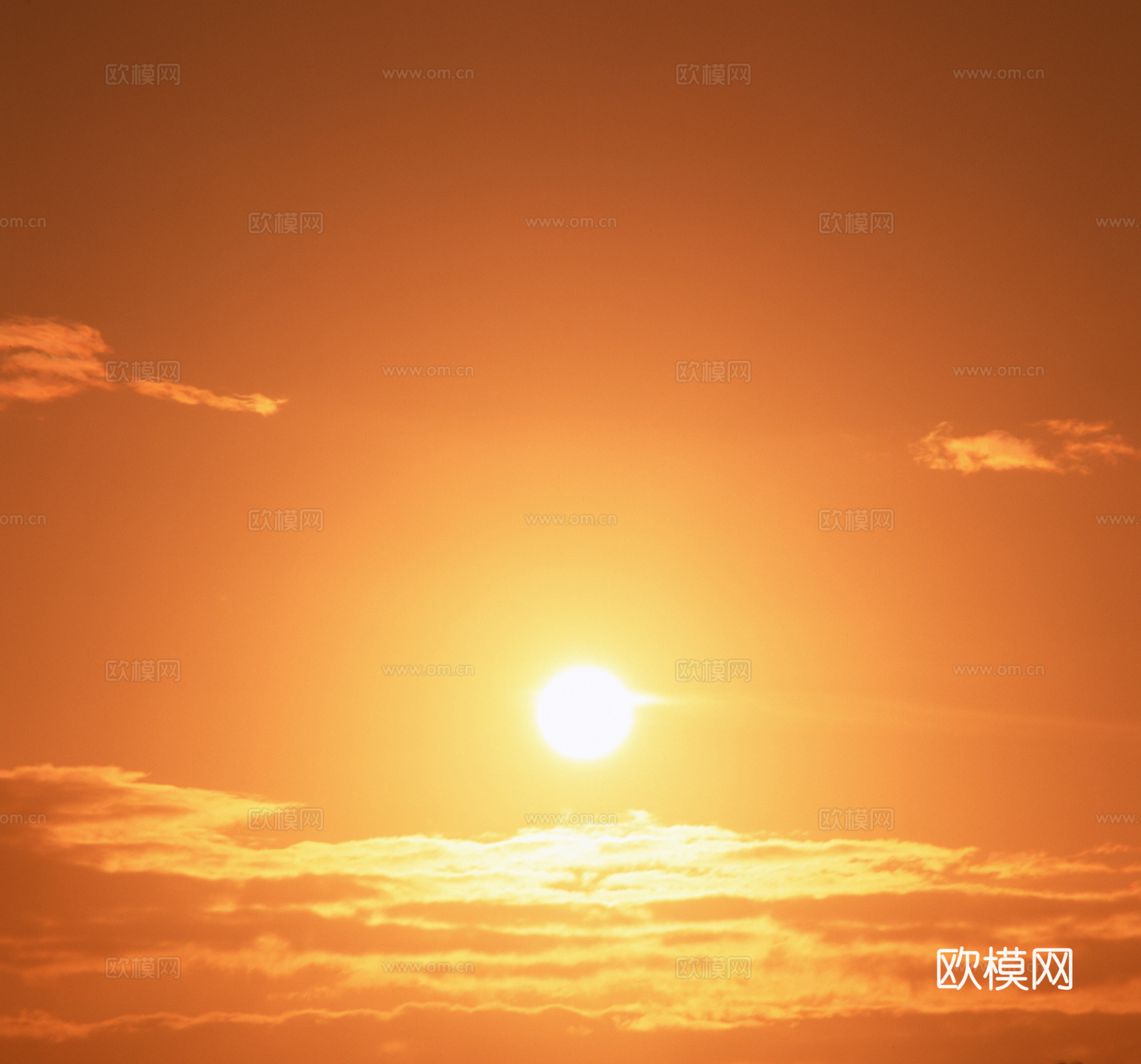 白云 蓝天 夕阳