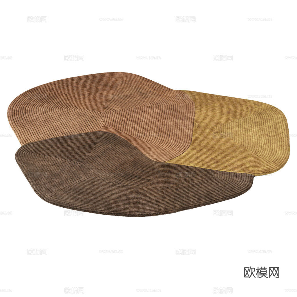 新中式异形布艺地毯3d模型