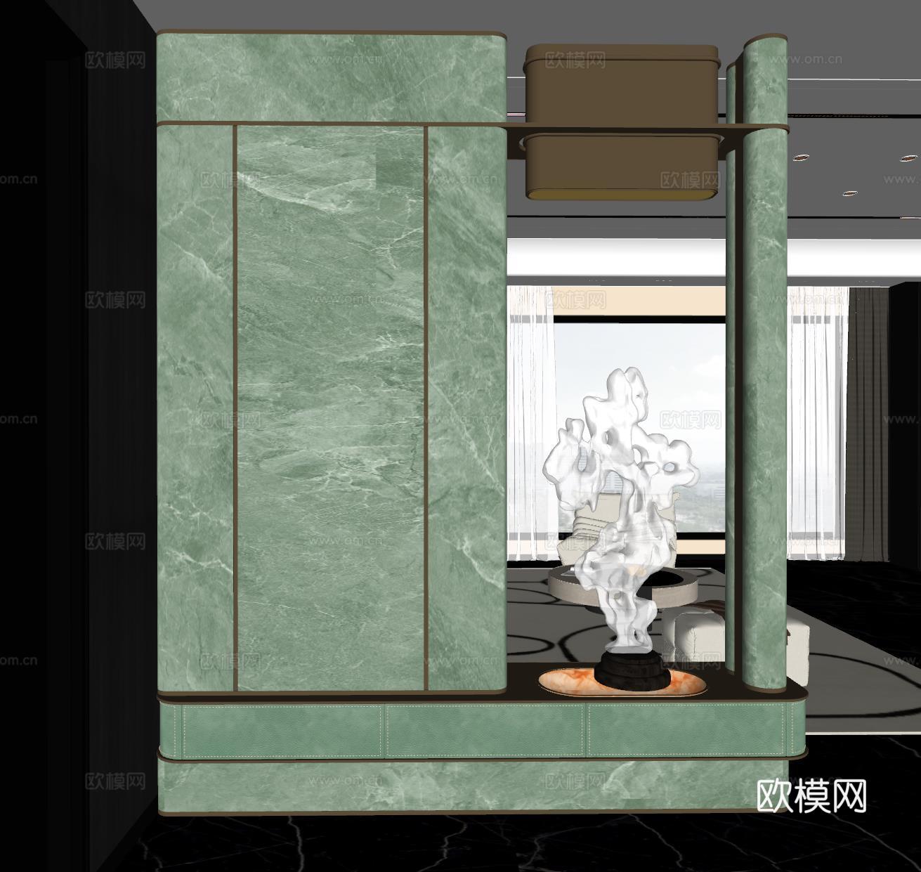 现代玄关过道 装饰性玄关 玄关隔断 入户玄关 门厅su模型